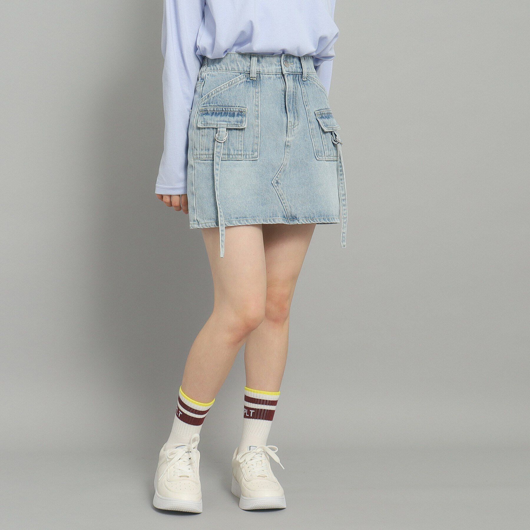 PINK-latte「【インナー付き】デニムカーゴスカート」|スカート|