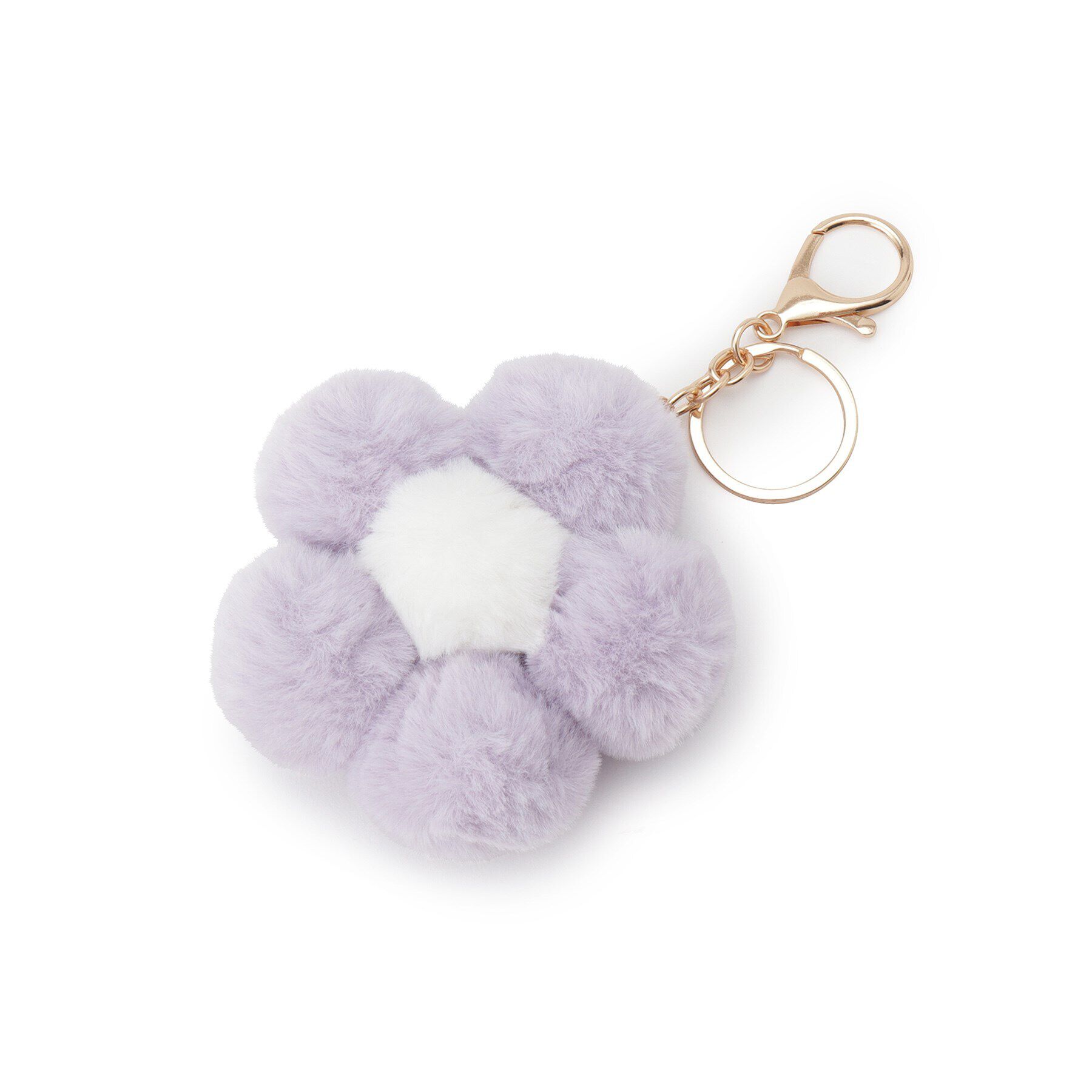 PINK-latte「フラワーファーキーホルダー」|キーケース|パープル(081)