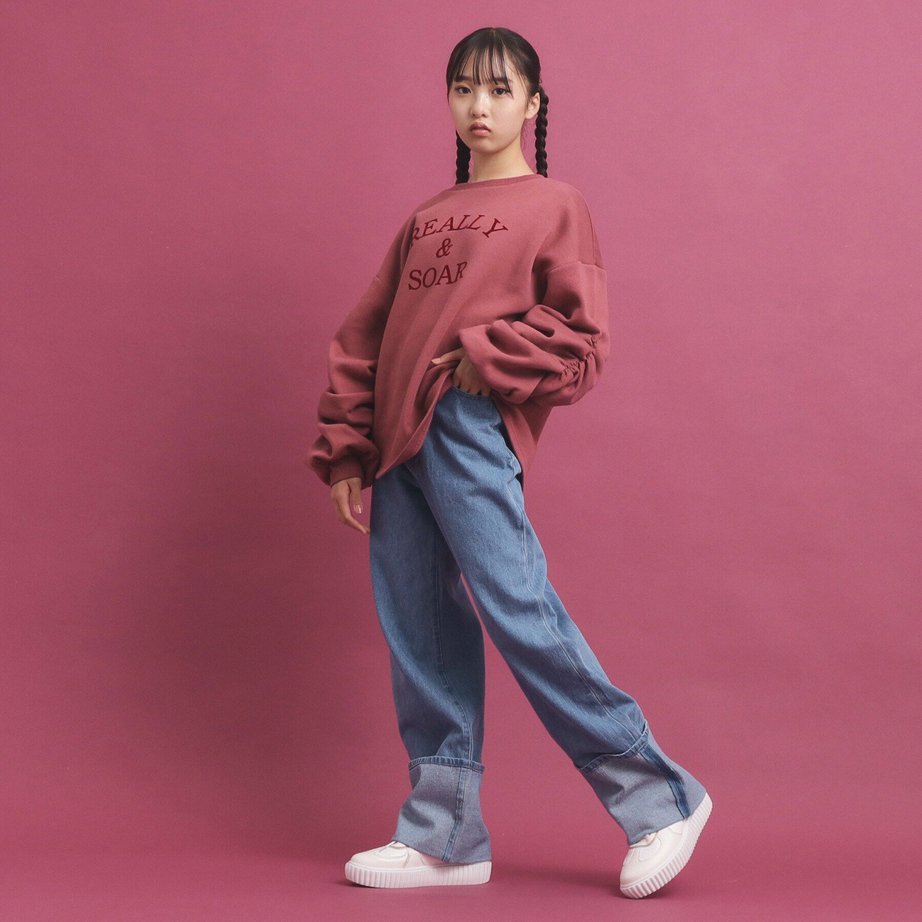 PINK-latte「袖ギャザー裏起毛」|その他|