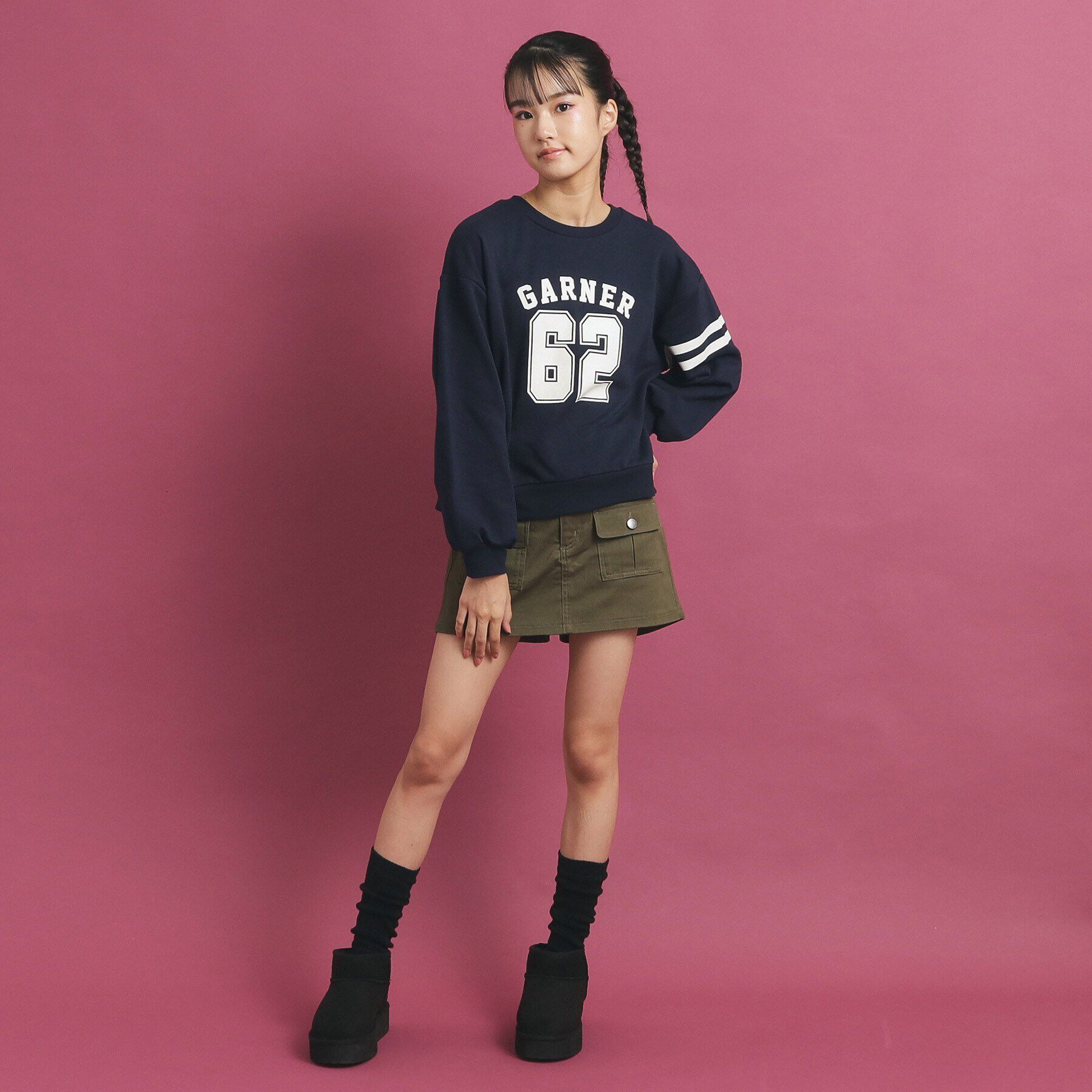 PINK-latte「ナンバリングデザインプルオーバー」|Tシャツ・カットソー|