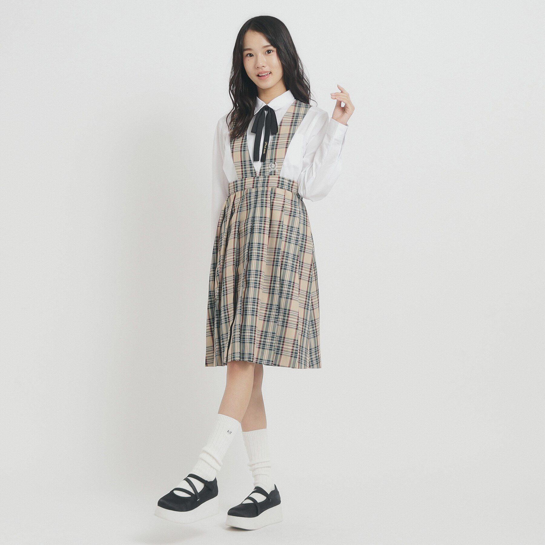 PINK-latte「【25年入卒・セレモニー・卒服】ジャンパースカート」|ワンピース|ベージュ(252)