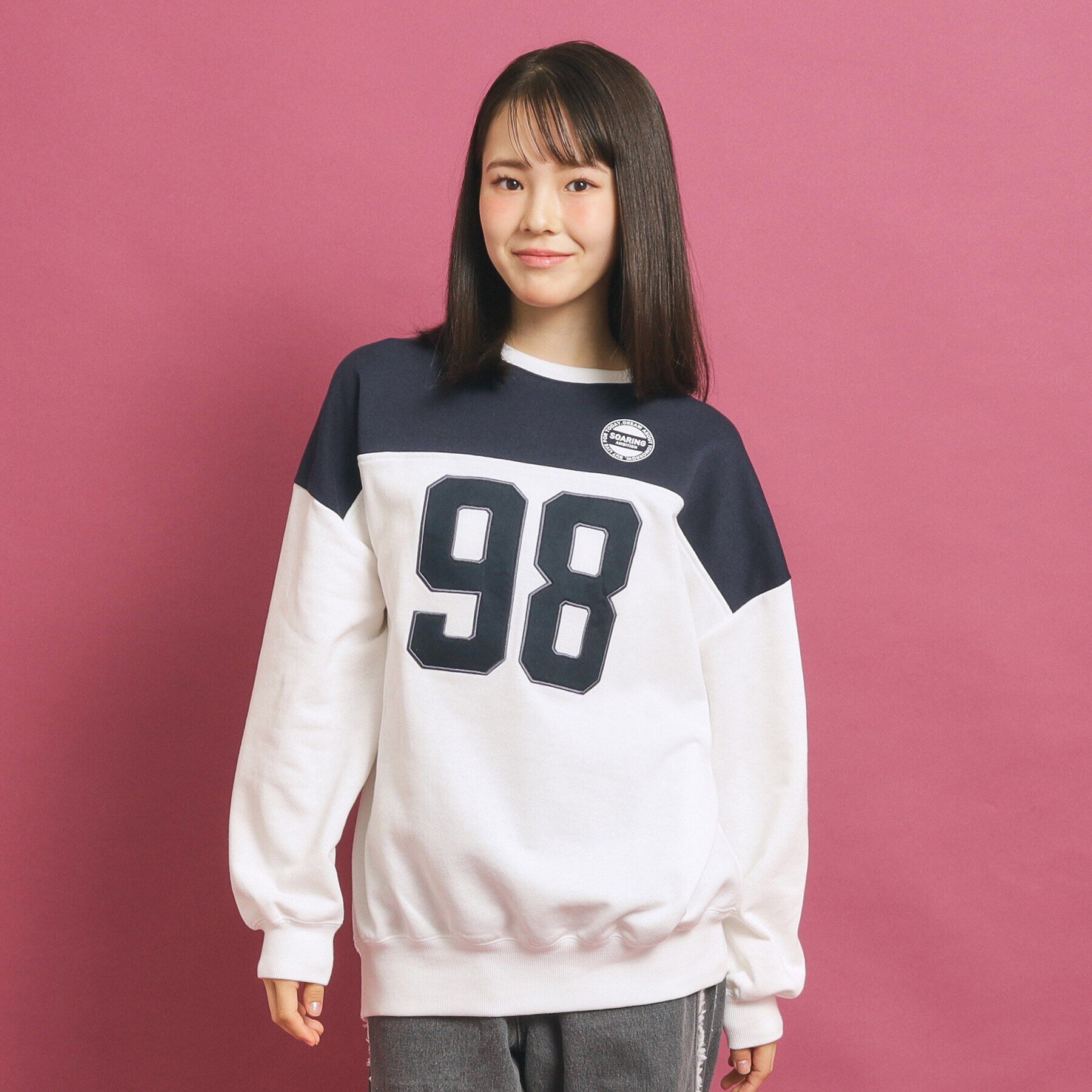 PINK-latte「ナンバリング配色切替プルオーバー」|その他|オフホワイト(003