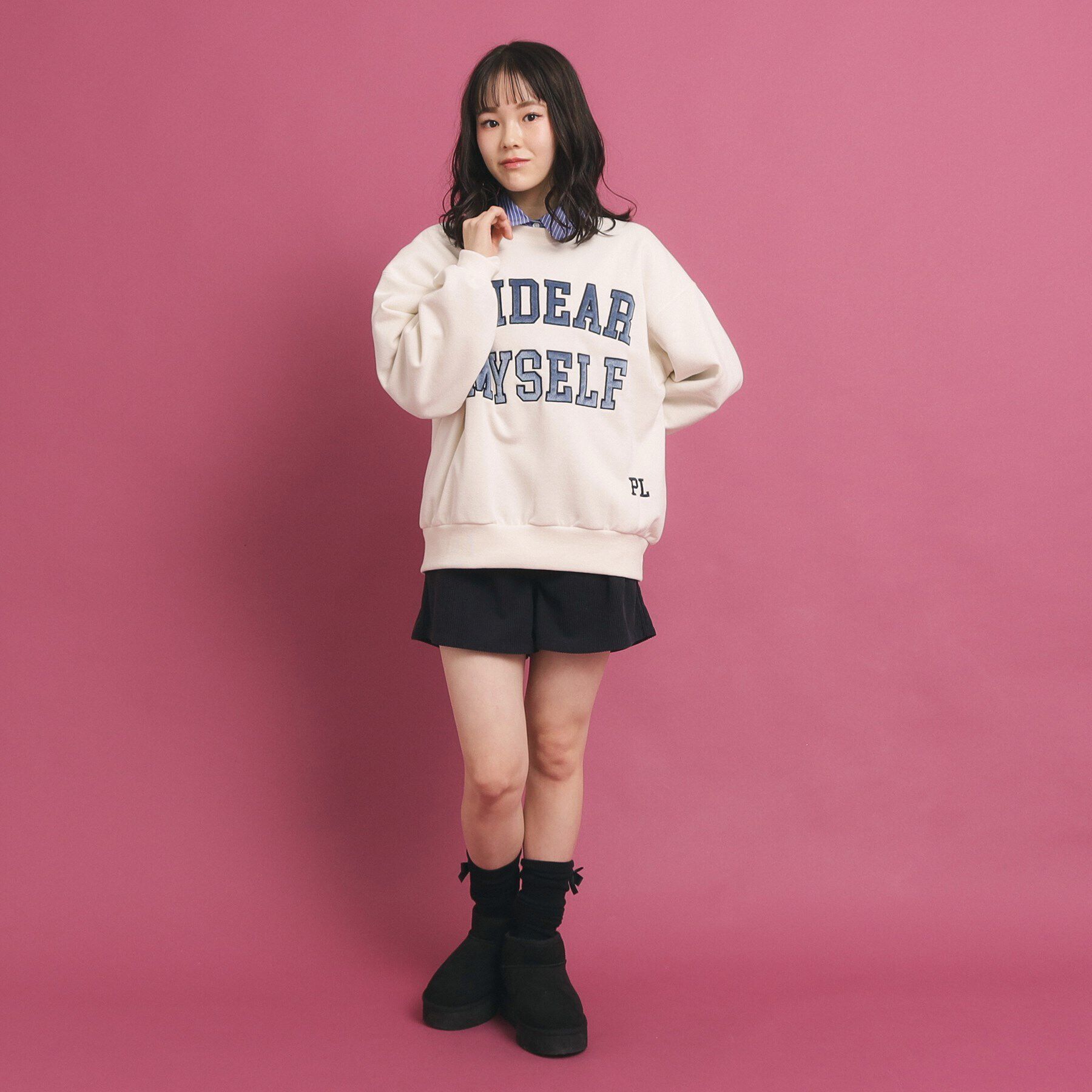 PINK-latte「カレッジロゴスウェットトップス」|その他|