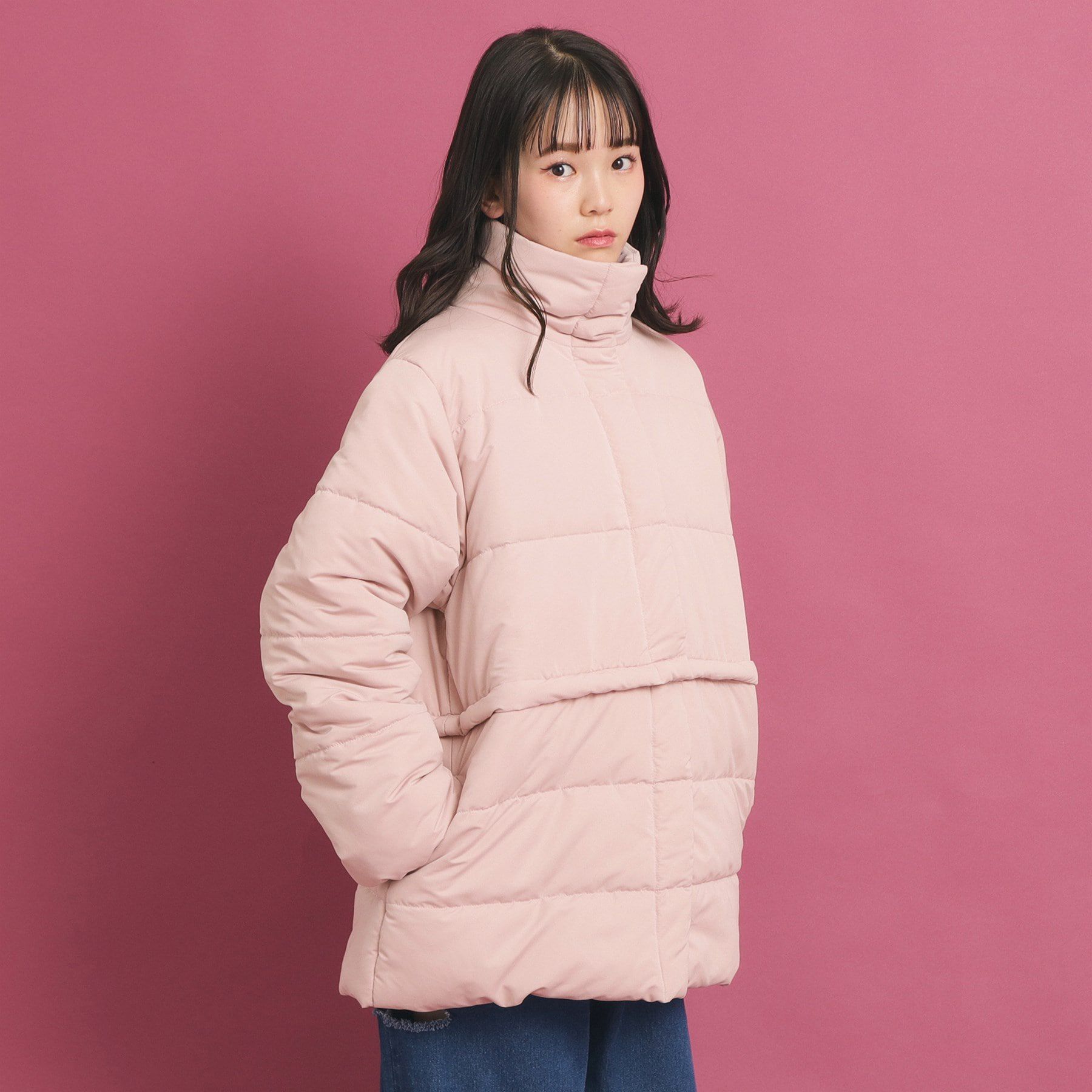 PINK-latte「【2WAY】 中綿マルチショートコート」|その他|ピンク(071)