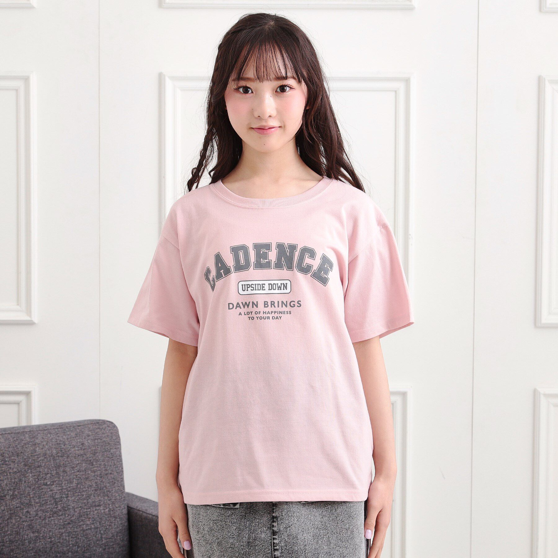 PINK-latte「カレッジプリントTシャツ」|Tシャツ・カットソー|