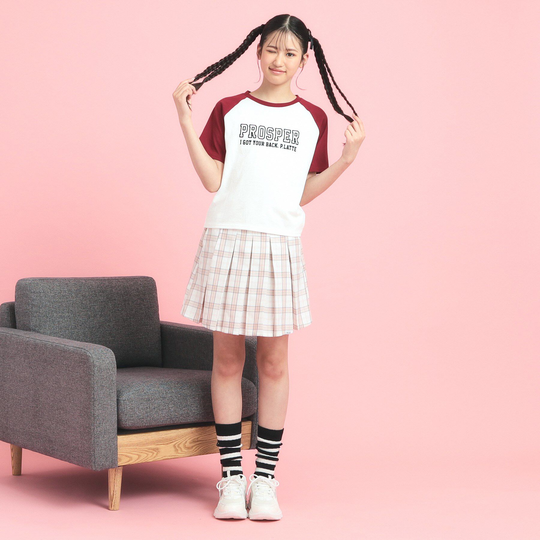 PINK-latte「ラグランTシャツ」|Tシャツ・カットソー|