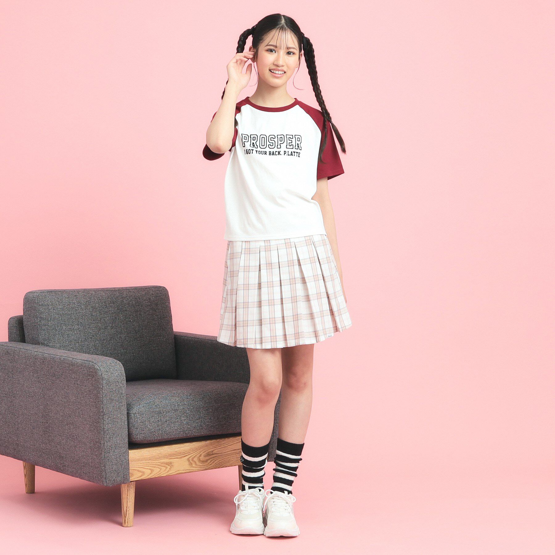 PINK-latte「ラグランTシャツ」|Tシャツ・カットソー|