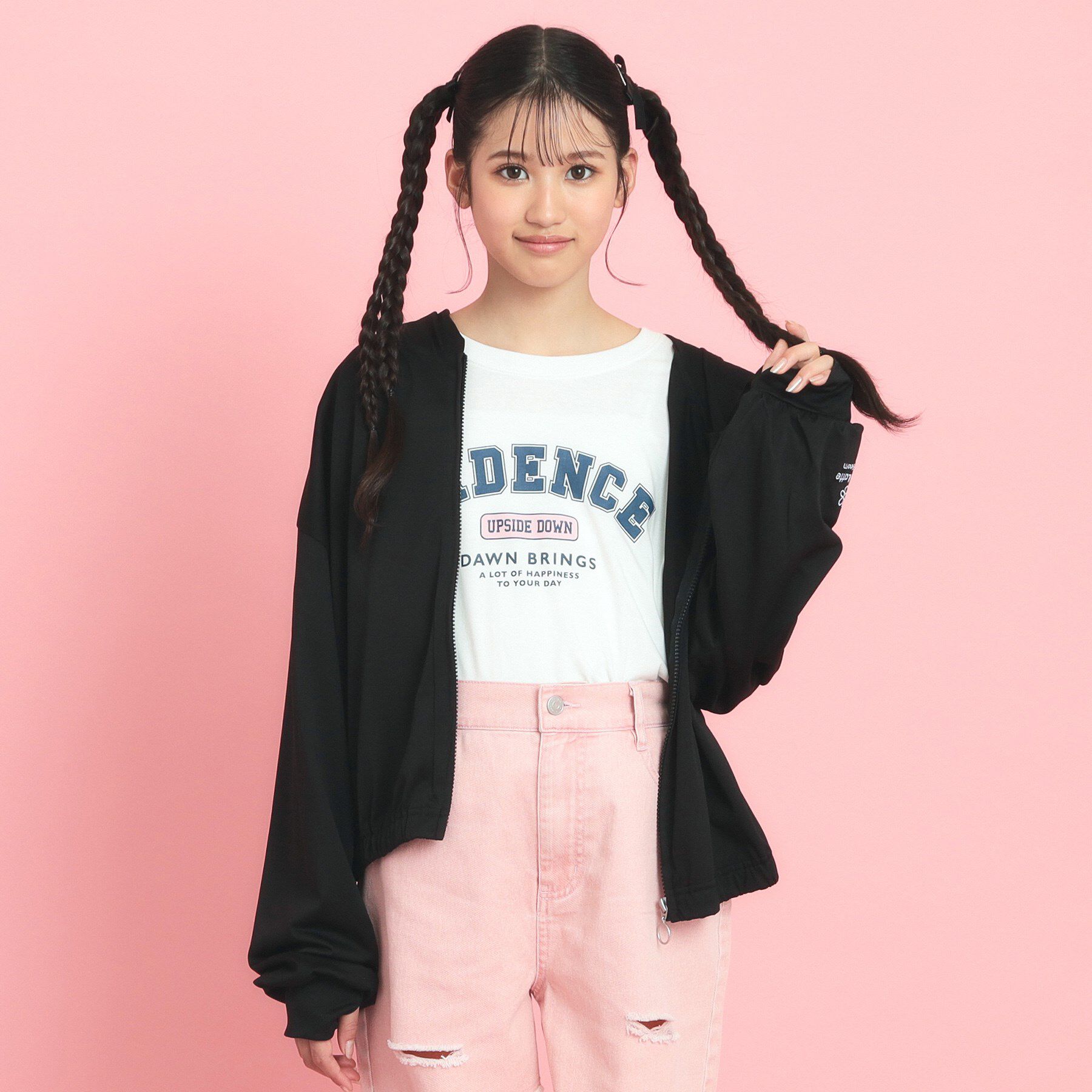 PINK-latte「シアーカノコパーカ」|パーカー|