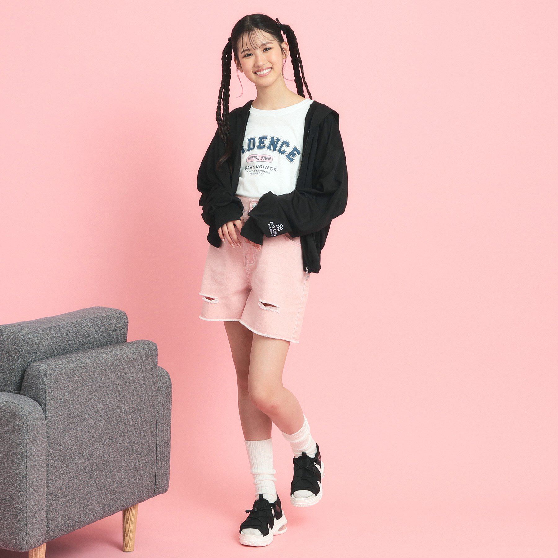 PINK-latte「シアーカノコパーカ」|パーカー|