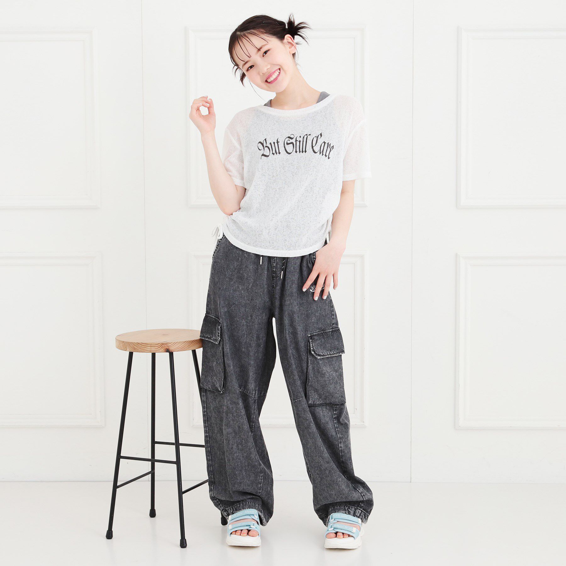 PINK-latte「【セットアイテム】透かし編みドロストトップス＋タンク」|その他|