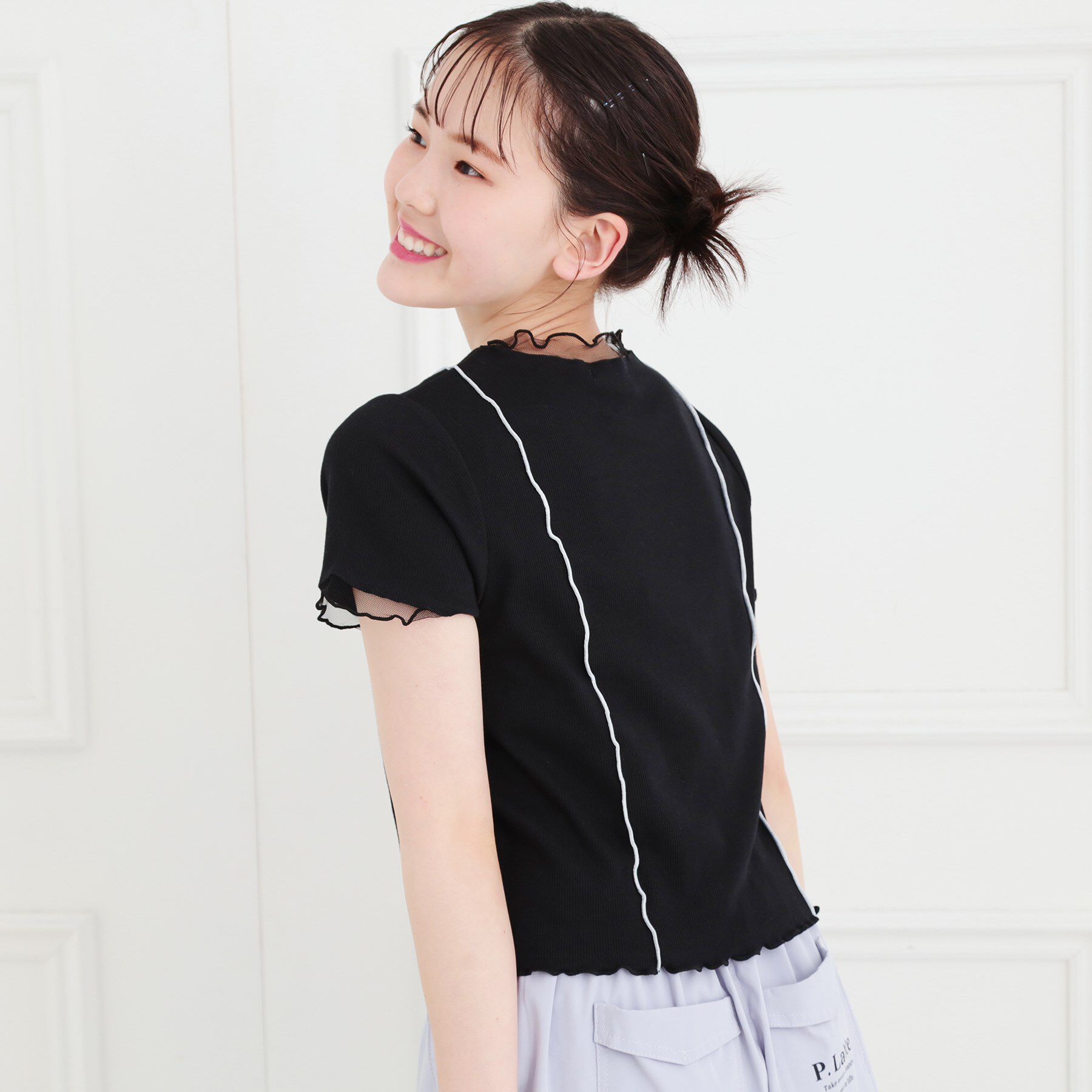 PINK-latte「シアーレイヤード風テレコトップス」|Tシャツ・カットソー|