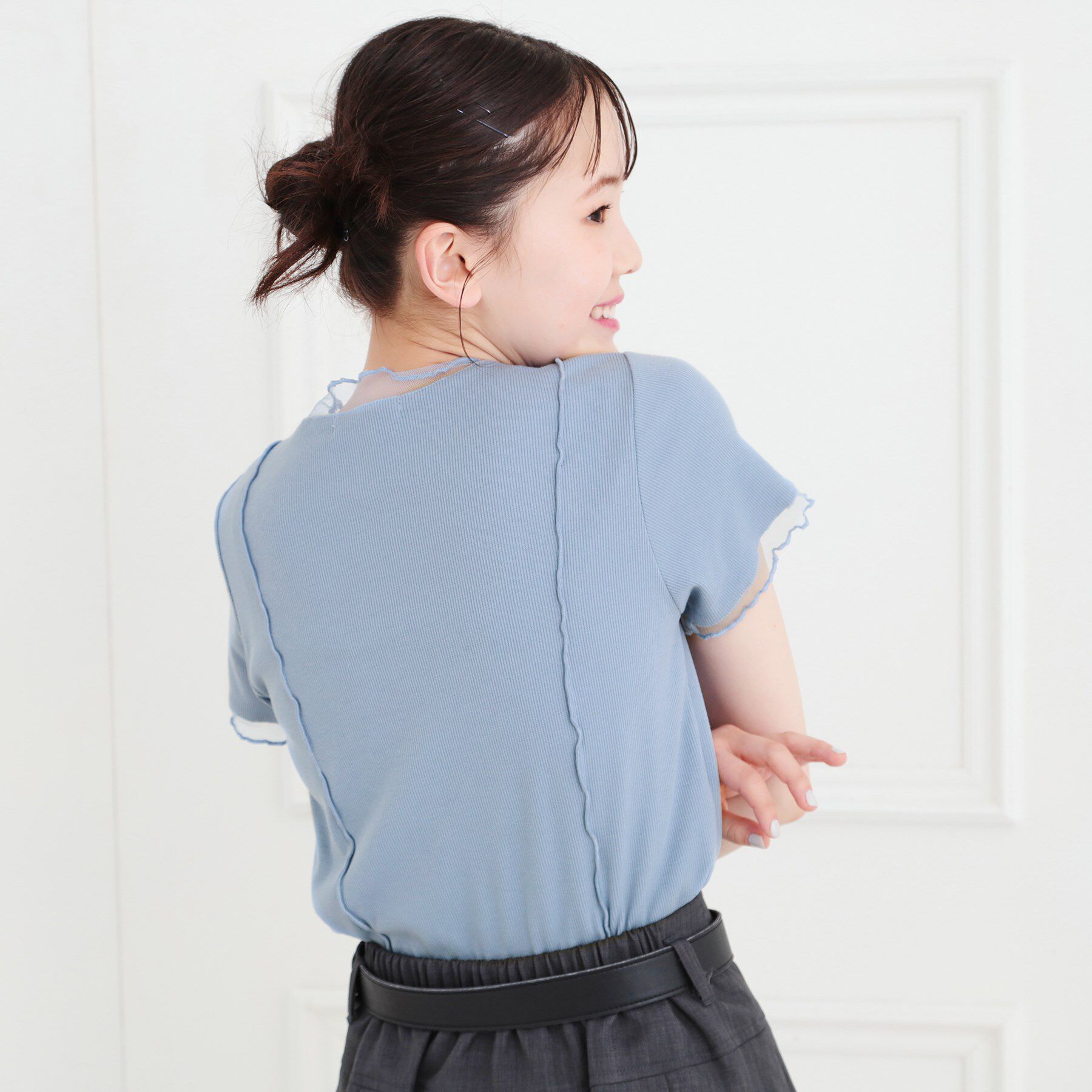 PINK-latte「シアーレイヤード風テレコトップス」|Tシャツ・カットソー|