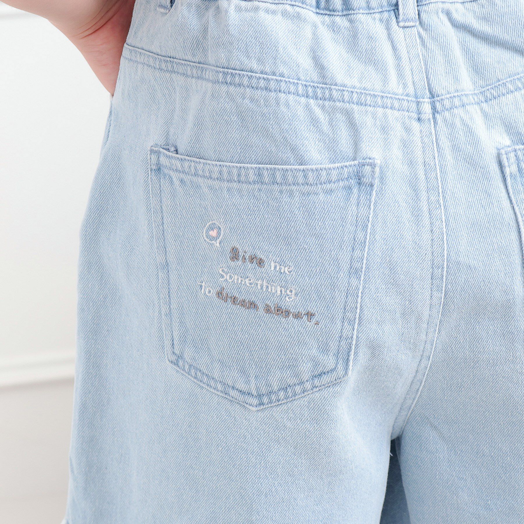 PINK-latte「らくがき刺繍フリンジショートパンツ」|キュロット|