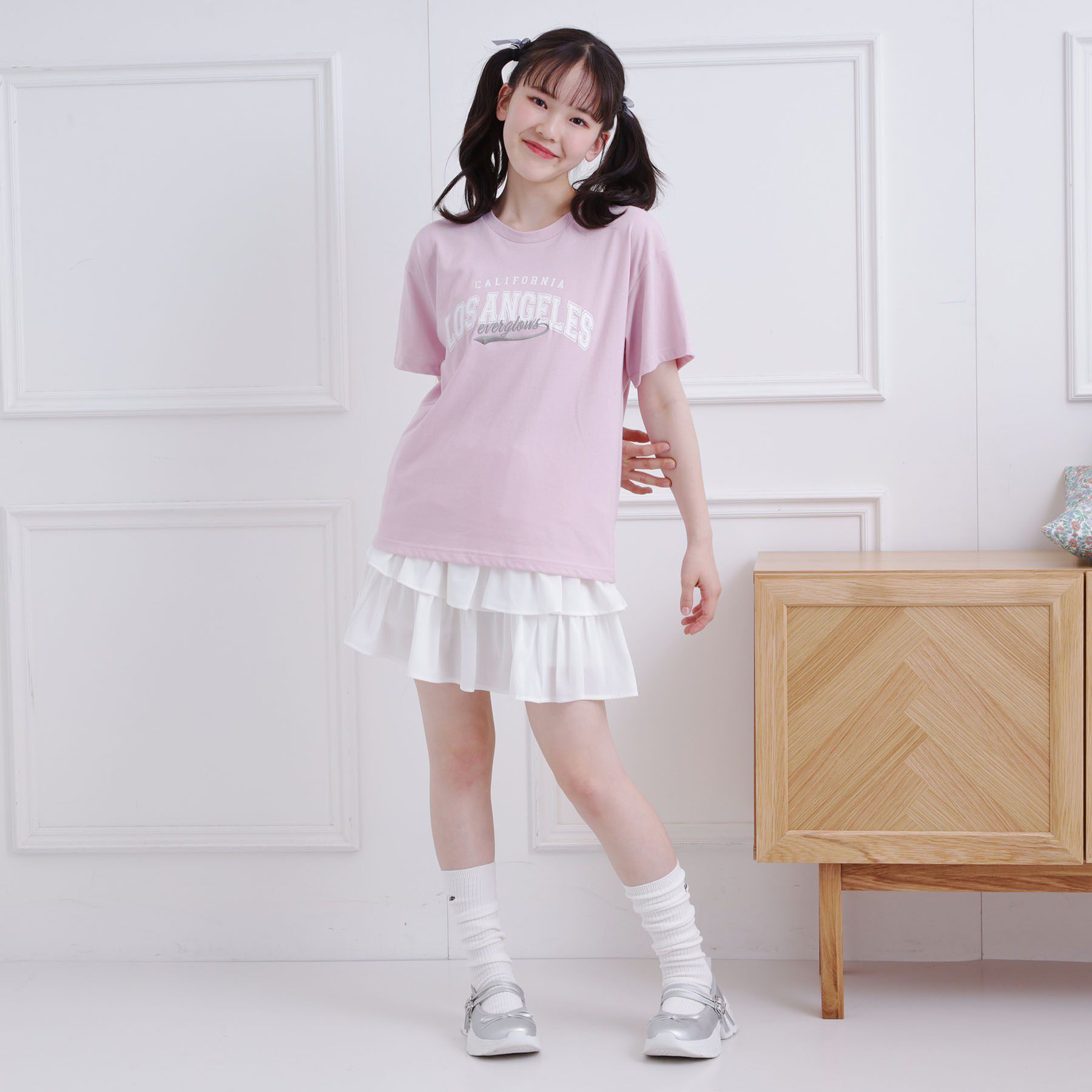 PINK-latte「カレッジロゴTシャツ」|Tシャツ・カットソー|