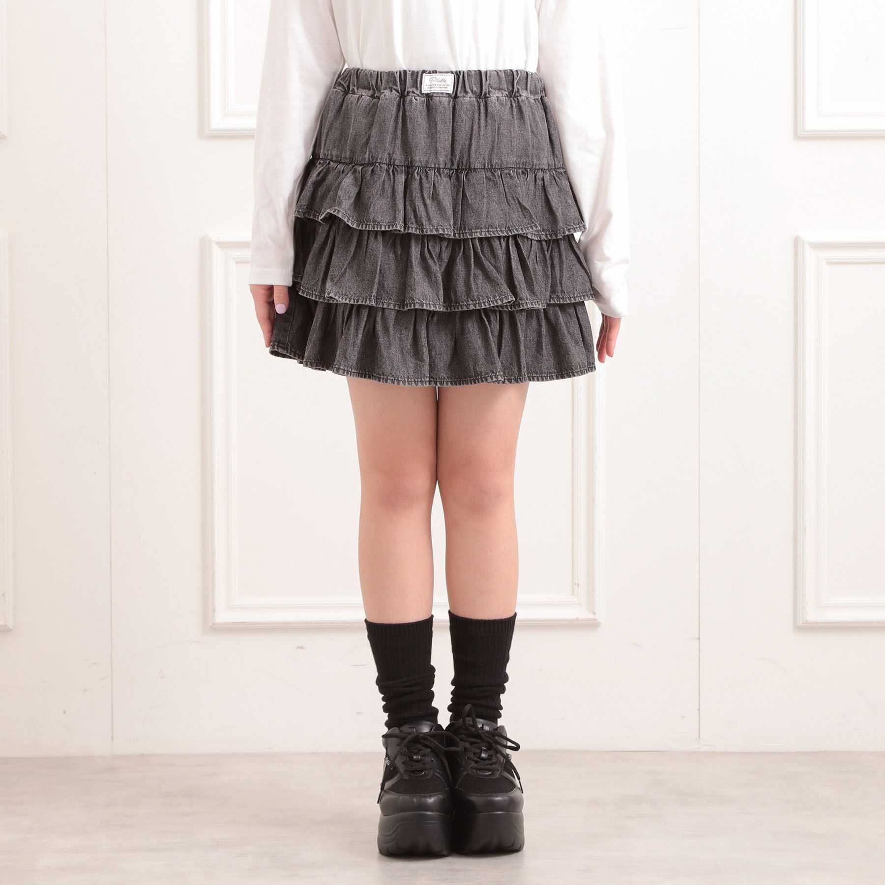 PINK-latte「デニムティアードスカート」|スカート|