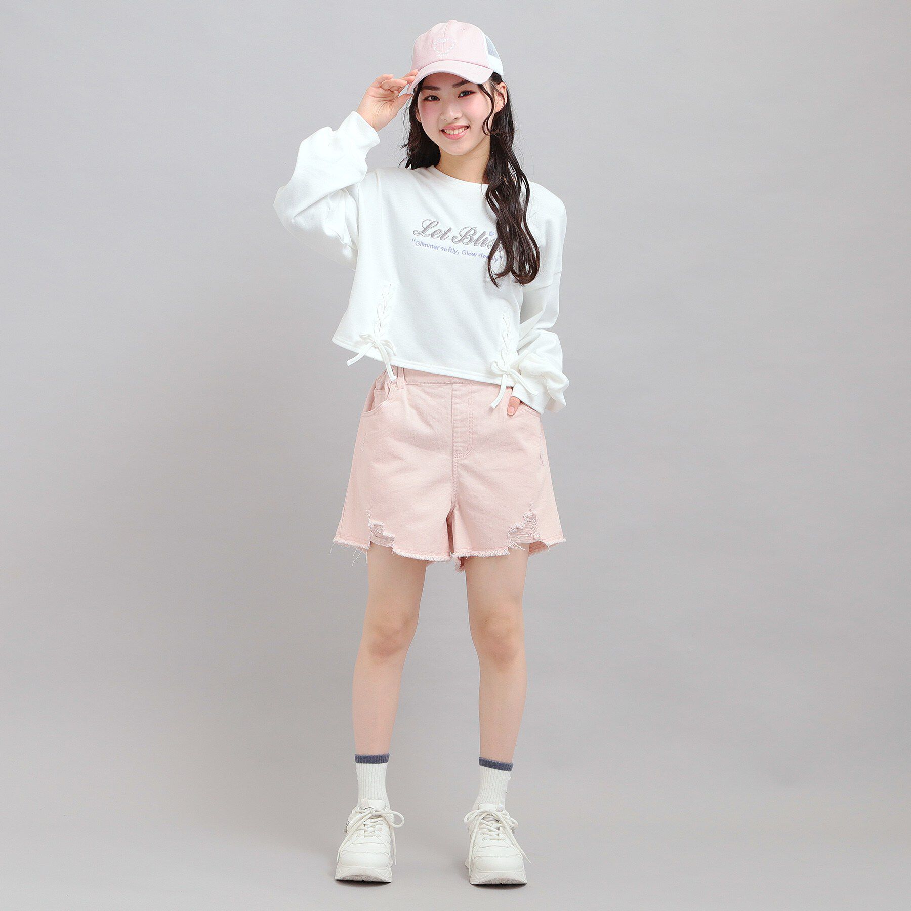 PINK-latte「デニムツイルダメージショートパンツ」|その他|