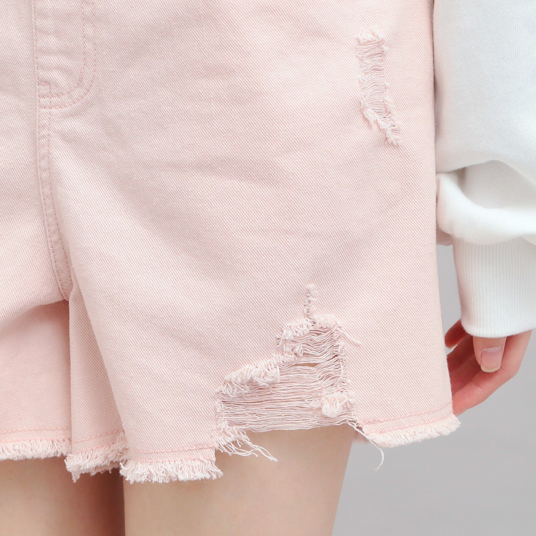 PINK-latte「デニムツイルダメージショートパンツ」|その他|