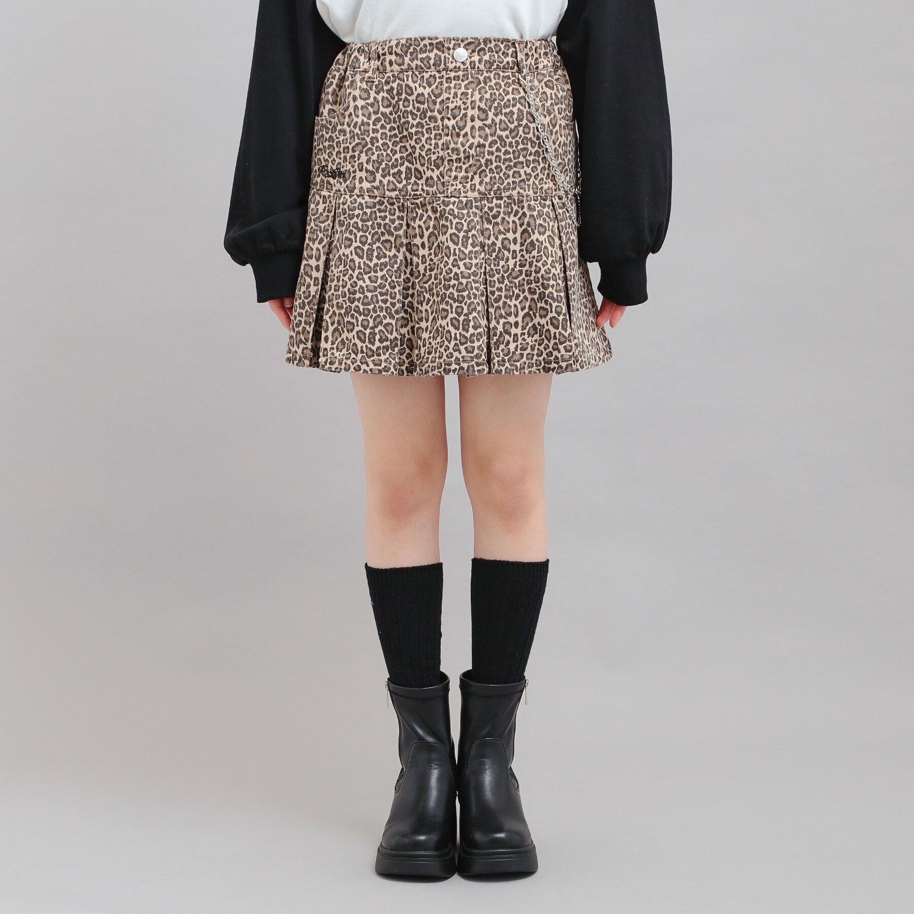 PINK-latte「チェーン付きプリーツスカート」|スカート|