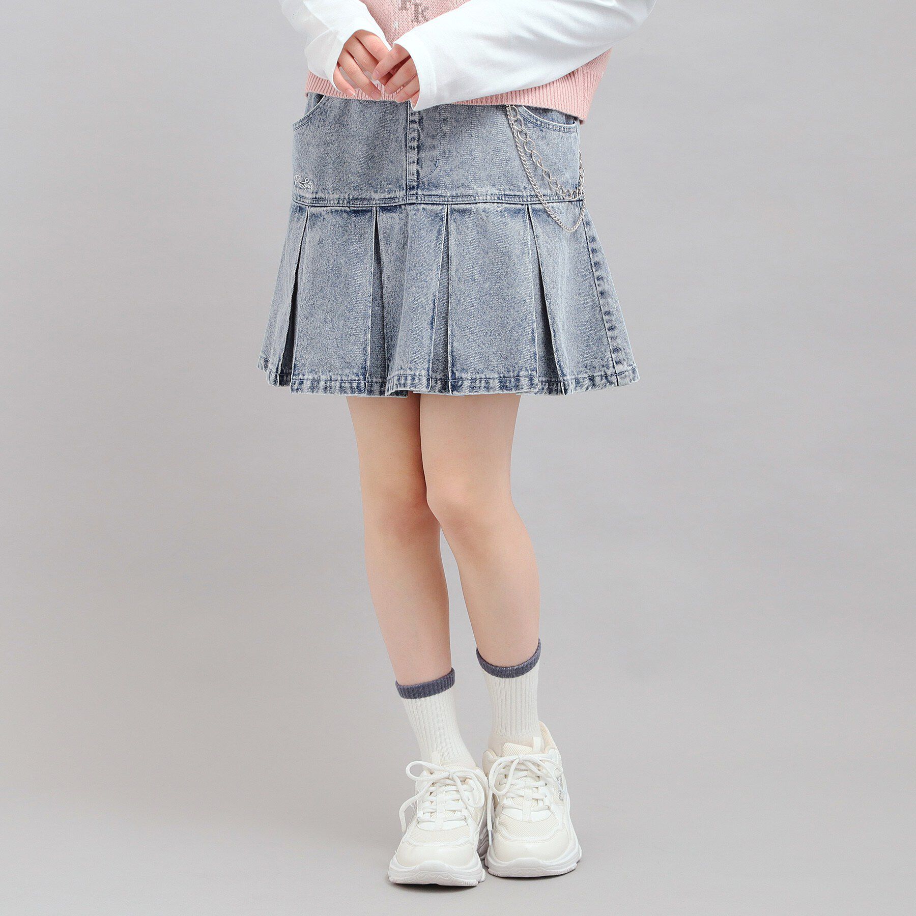 PINK-latte「チェーン付きプリーツスカート」|スカート|