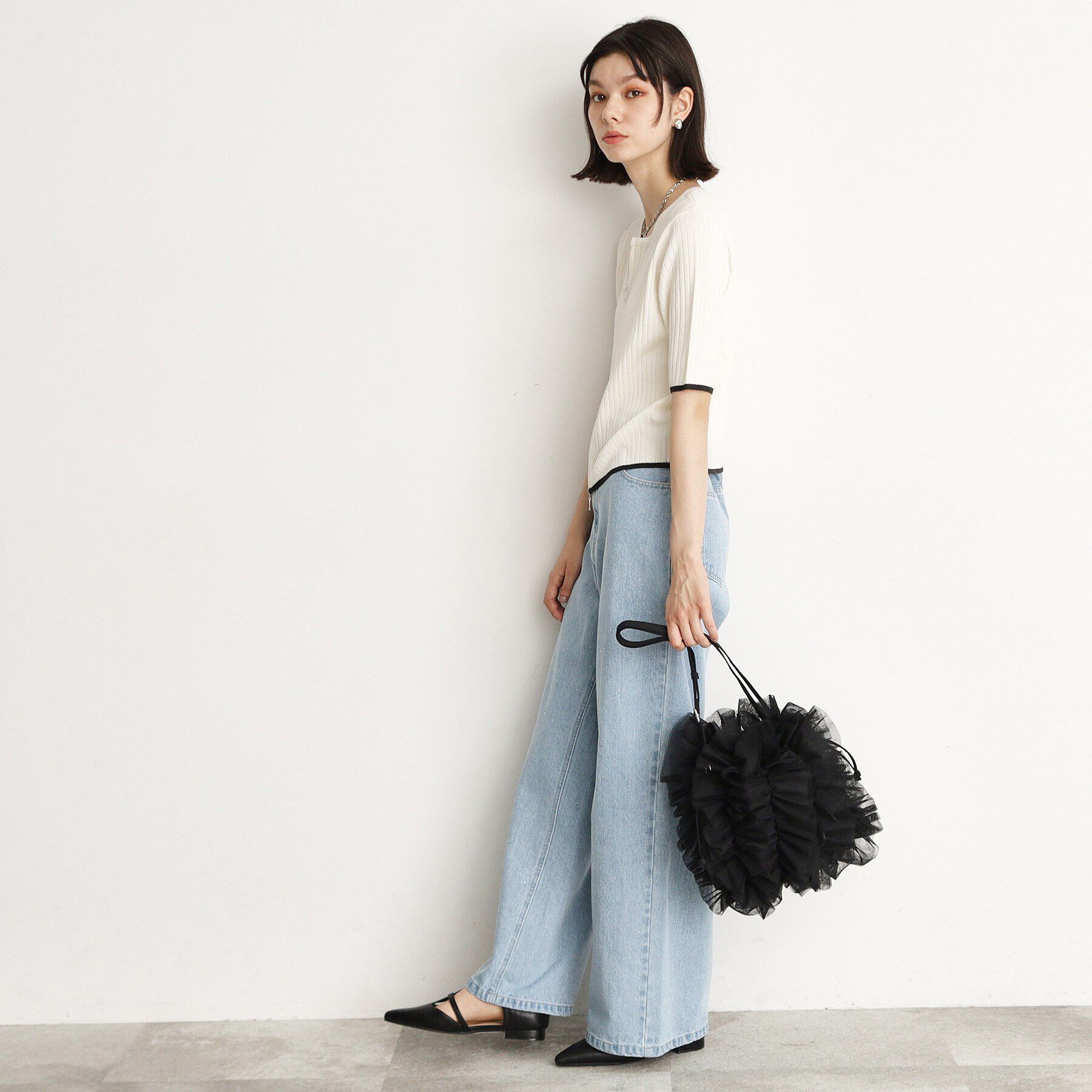 THE SHOP TK「フリルチュール巾着バッグ」|トートバッグ|