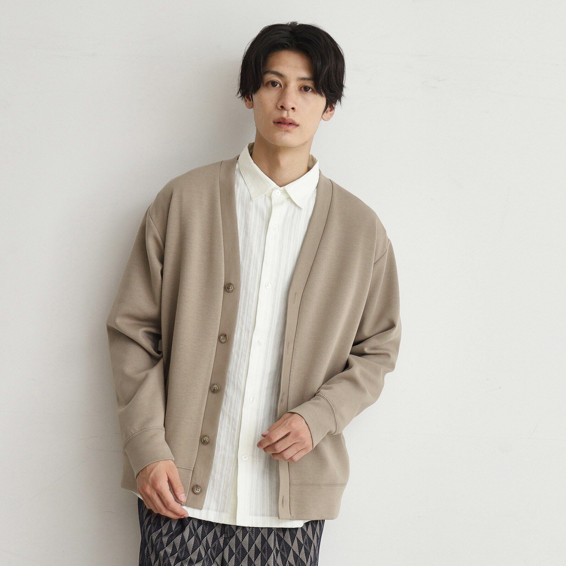 THE SHOP TK「ライトダンボールカーディガン」|カーディガン|ベージュ(052)