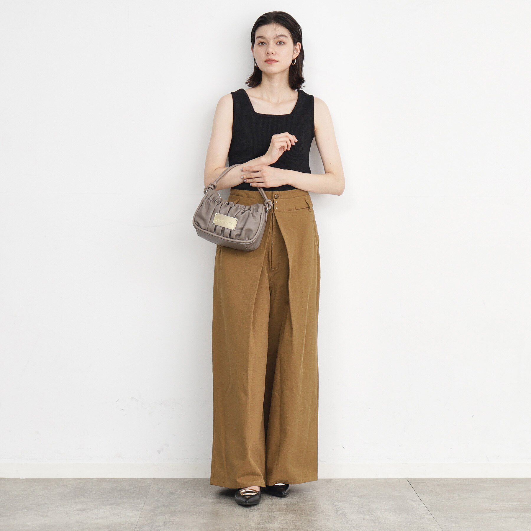 THE SHOP TK「【＠BAILA掲載】ギャザープレートFレザーBAG」|ハンドバッグ|