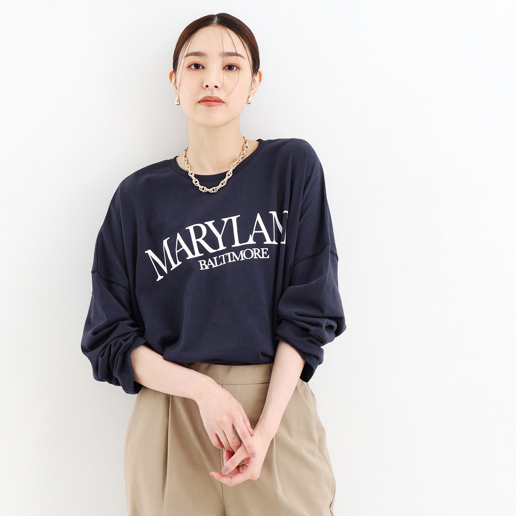 THE SHOP TK「ルーズシルエットロゴTシャツ【洗える】」|Tシャツ・カットソー|