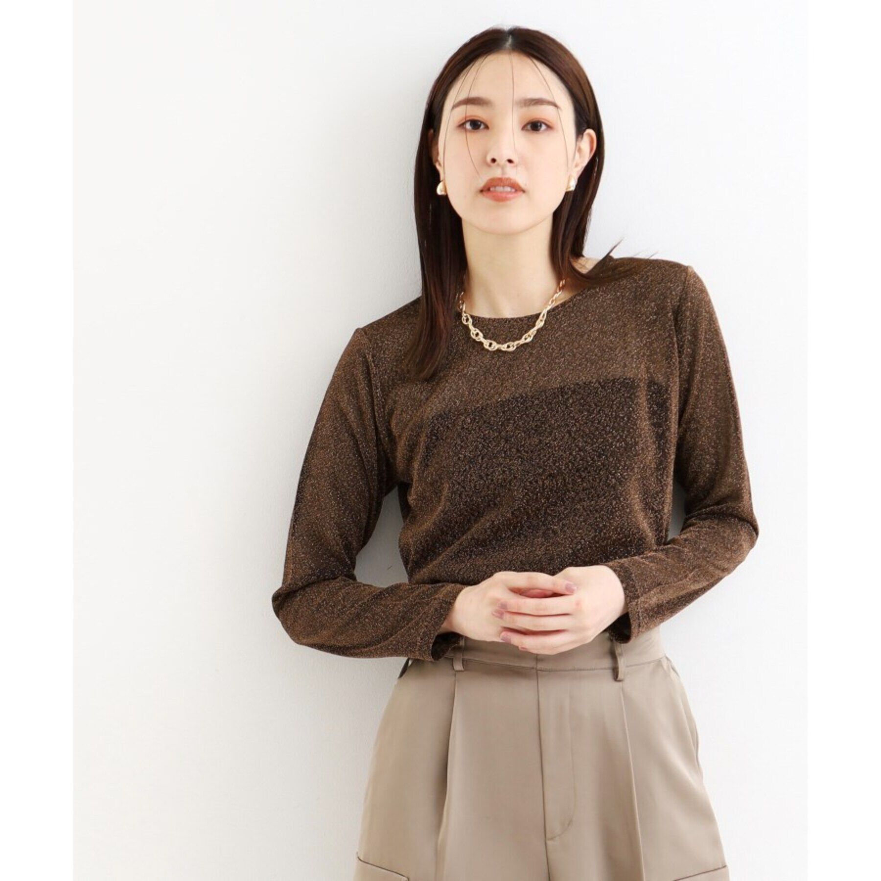 THE SHOP TK「ラメシアーパワーネットプルオーバー」|Tシャツ・カットソー|