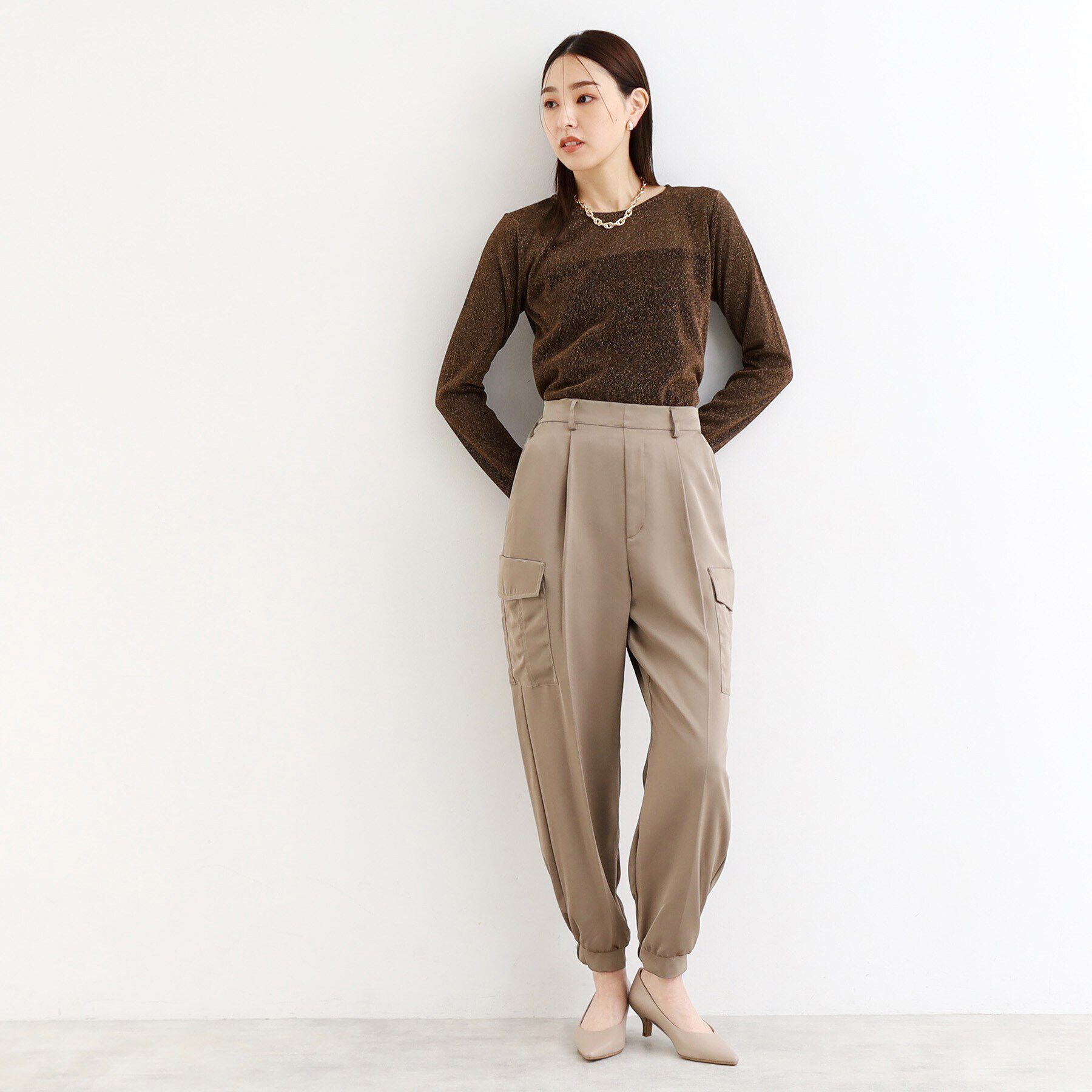 THE SHOP TK「ラメシアーパワーネットプルオーバー」|Tシャツ・カットソー|