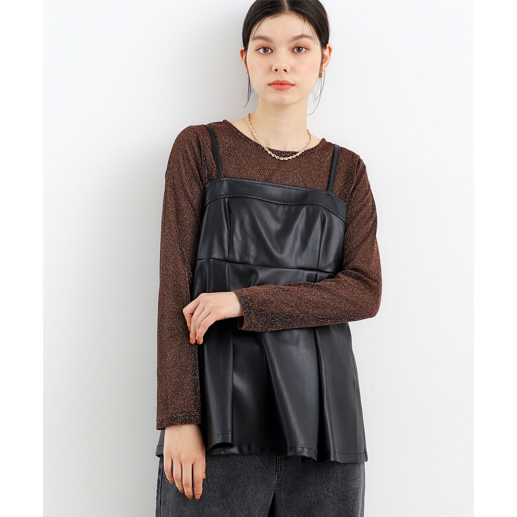 THE SHOP TK「ラメシアーパワーネットプルオーバー」|Tシャツ・カットソー|