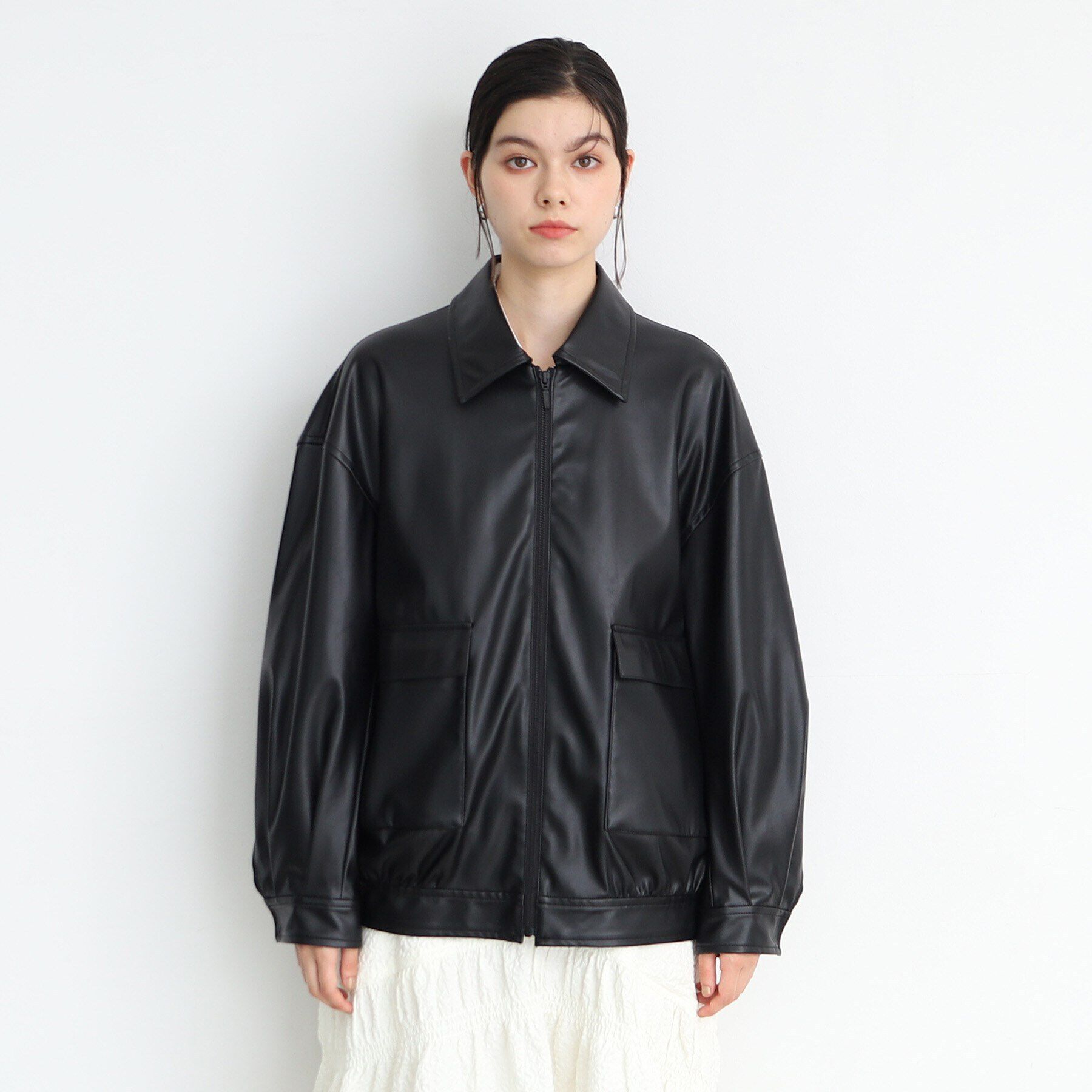 THE SHOP TK「【環境にやさしい】合皮BIGブルゾン」|ブルゾン・スタジャン|