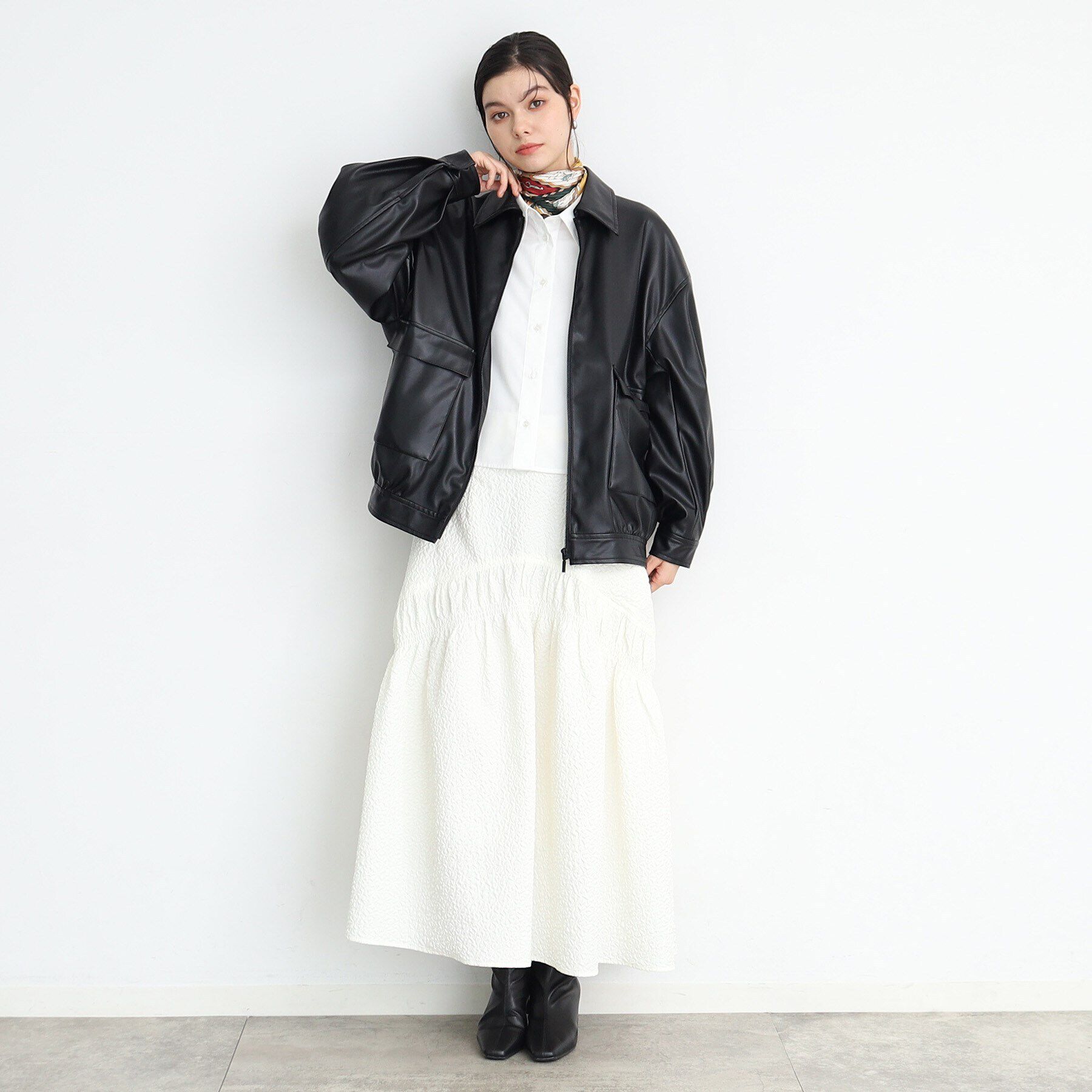 THE SHOP TK「【環境にやさしい】合皮BIGブルゾン」|ブルゾン・スタジャン|