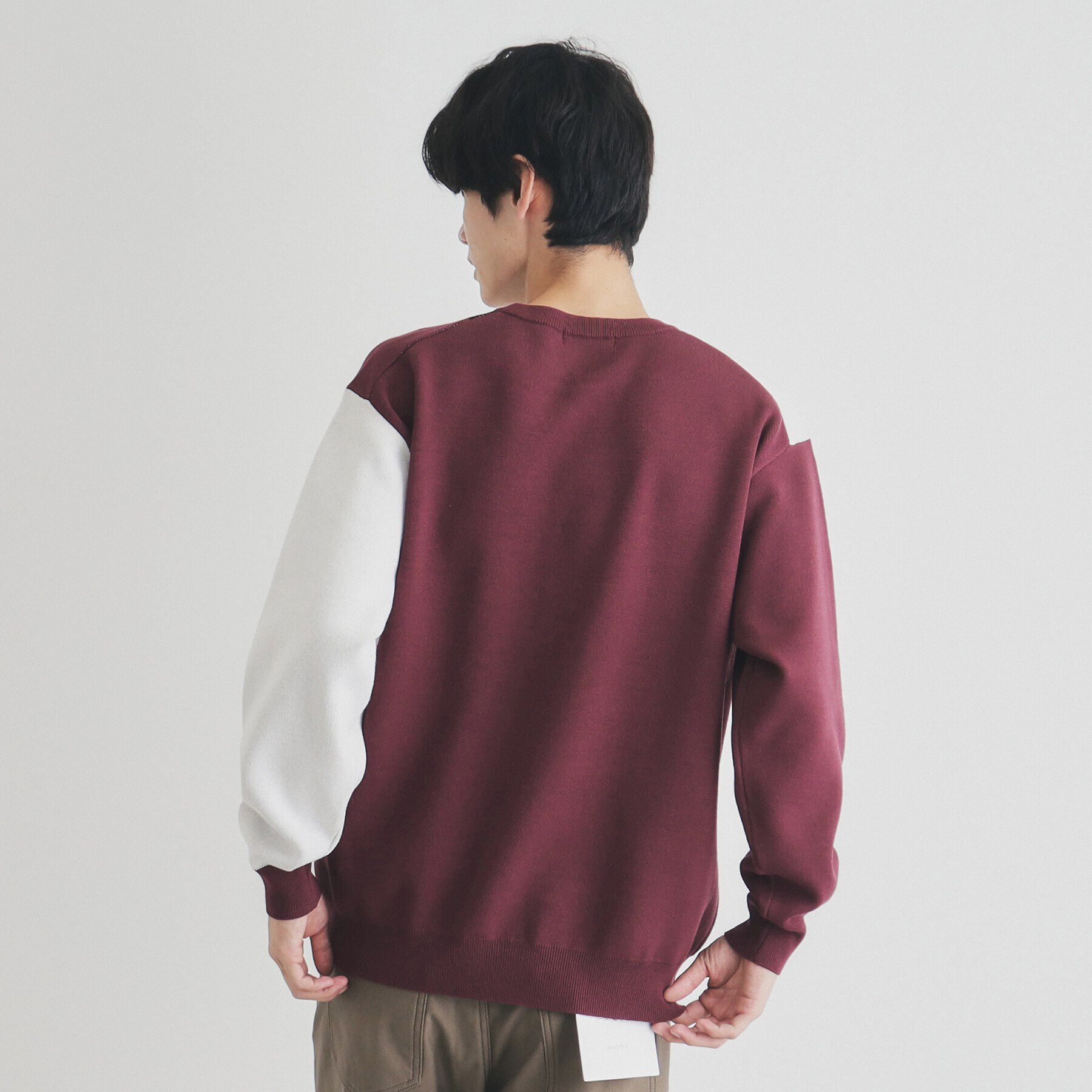 THE SHOP TK「パネルアートブロッキングクルーネックニット」|ニット・セーター|