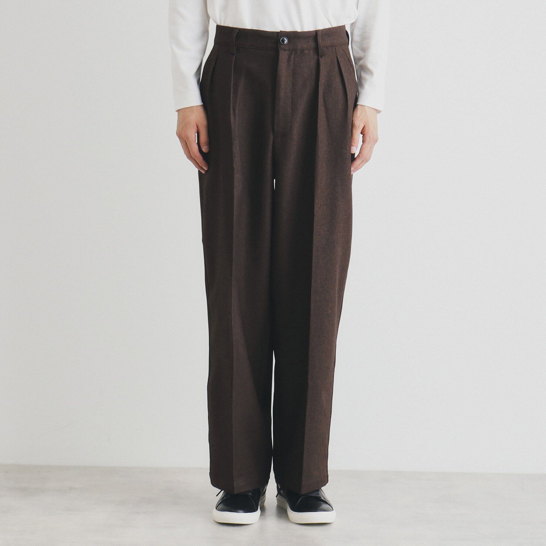 THE SHOP TK「ツータックワイドストレートスラックス ツイル／デニム」|その他|