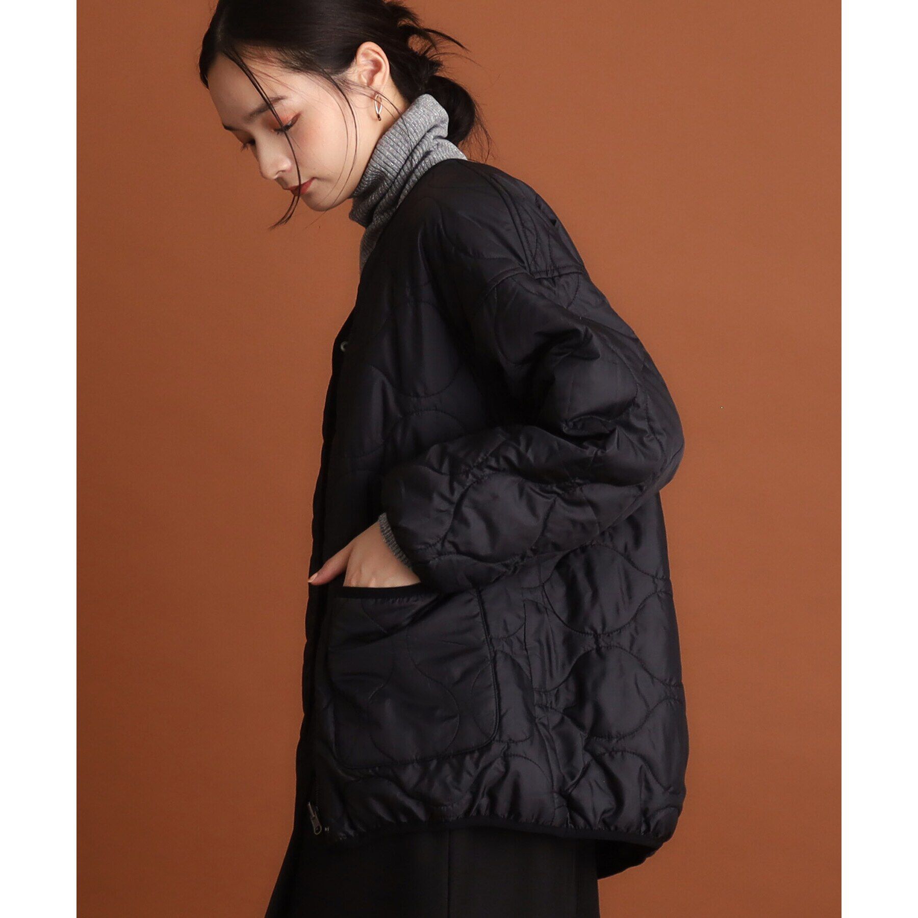 THE SHOP TK「【蓄熱保温】リバーシブルキルトブルゾン」|ブルゾン・スタジャン|ﾌﾞﾗｯｸ(019)