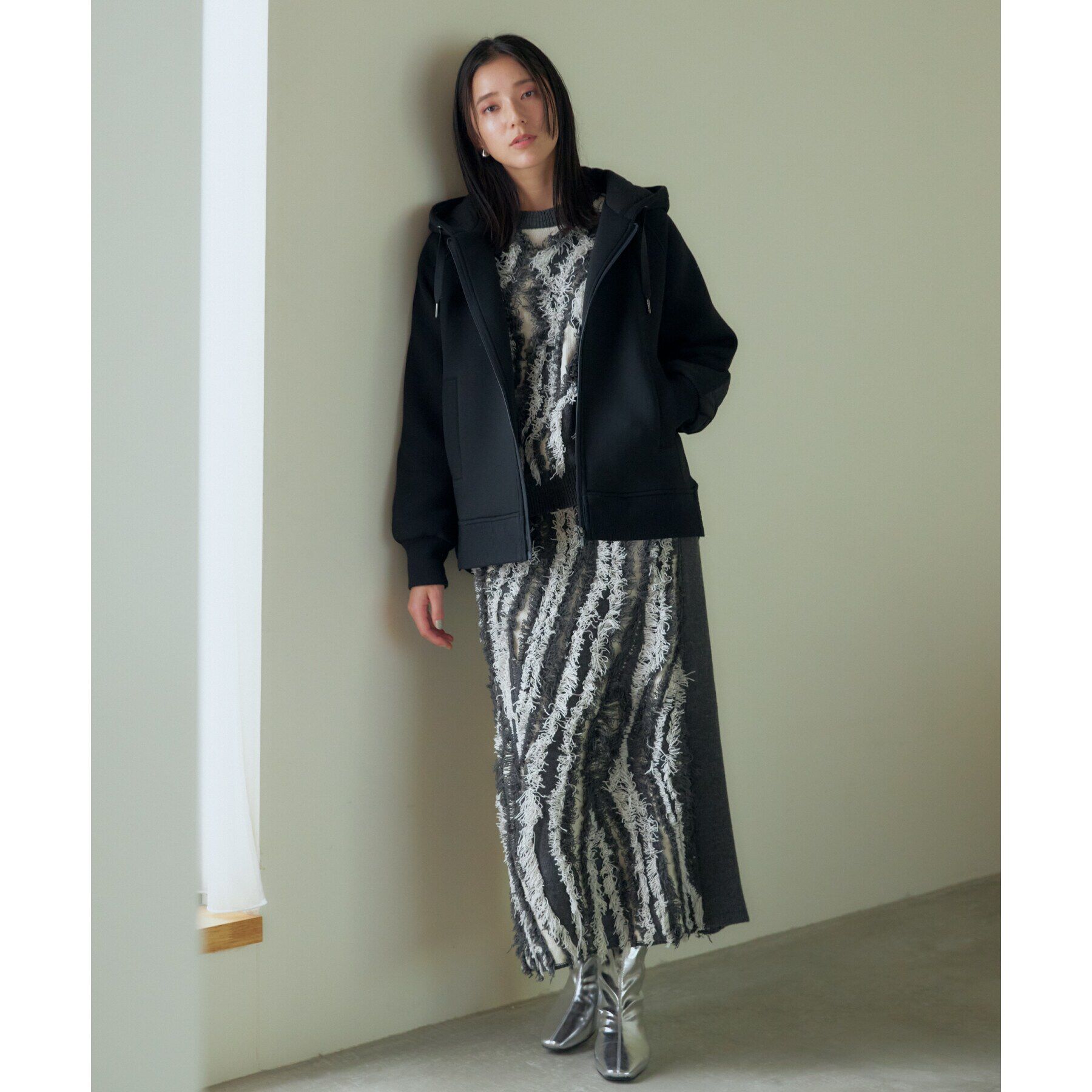 THE SHOP TK「【セットアップ可】フリンジニットスカート/洗える」|スカート|