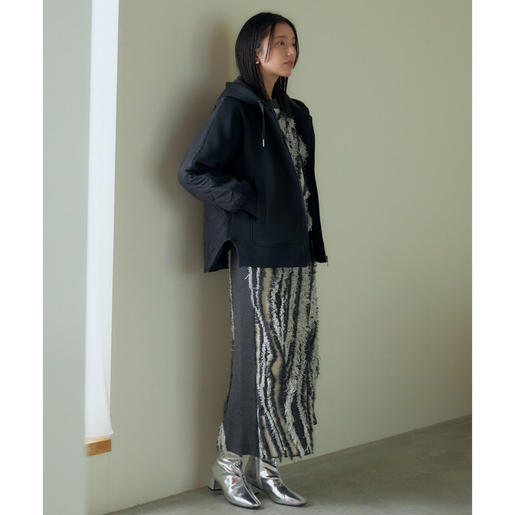 THE SHOP TK「【セットアップ可】フリンジニットスカート/洗える」|スカート|