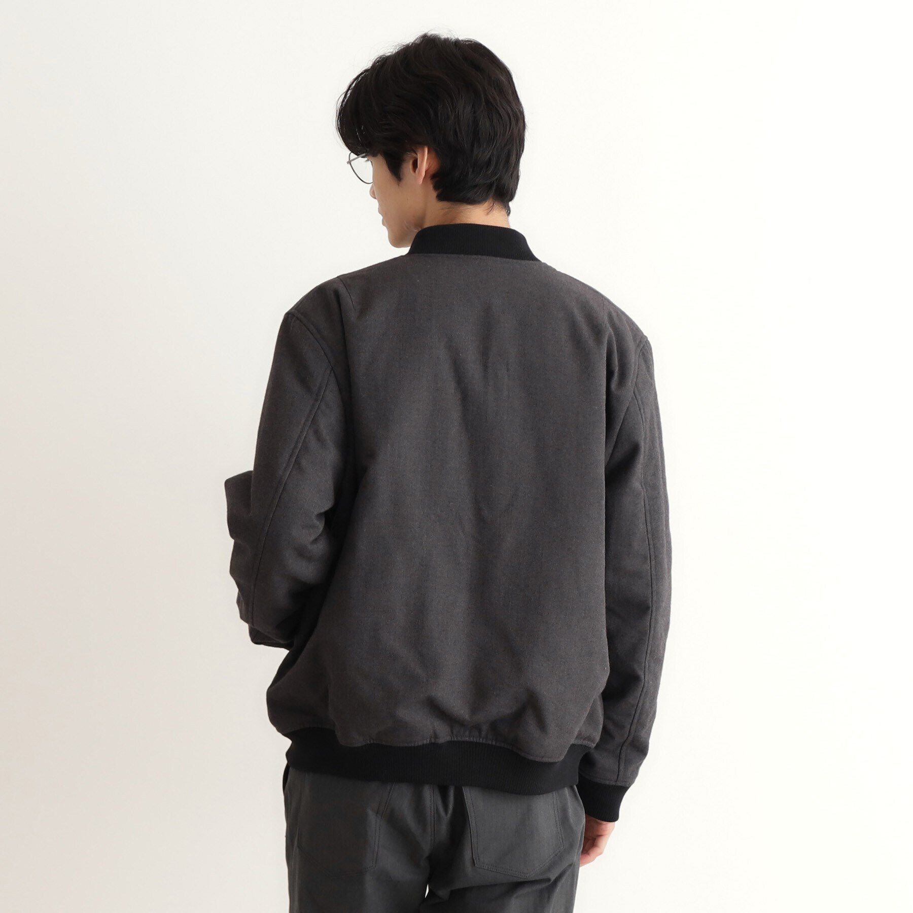 THE SHOP TK「シャークスキン薄中綿リブブルゾン」|ブルゾン・スタジャン|