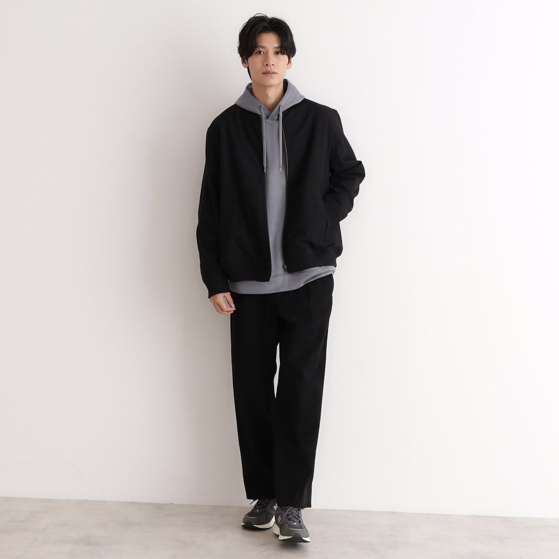 THE SHOP TK「シャークスキン薄中綿リブブルゾン」|ブルゾン・スタジャン|