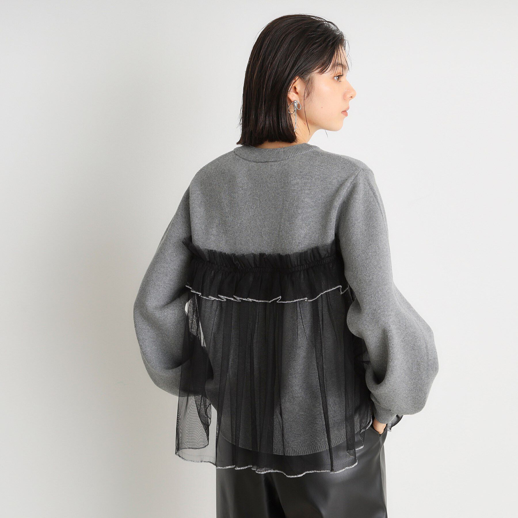 THE SHOP TK「チュールドッキングニット」|ニット・セーター|