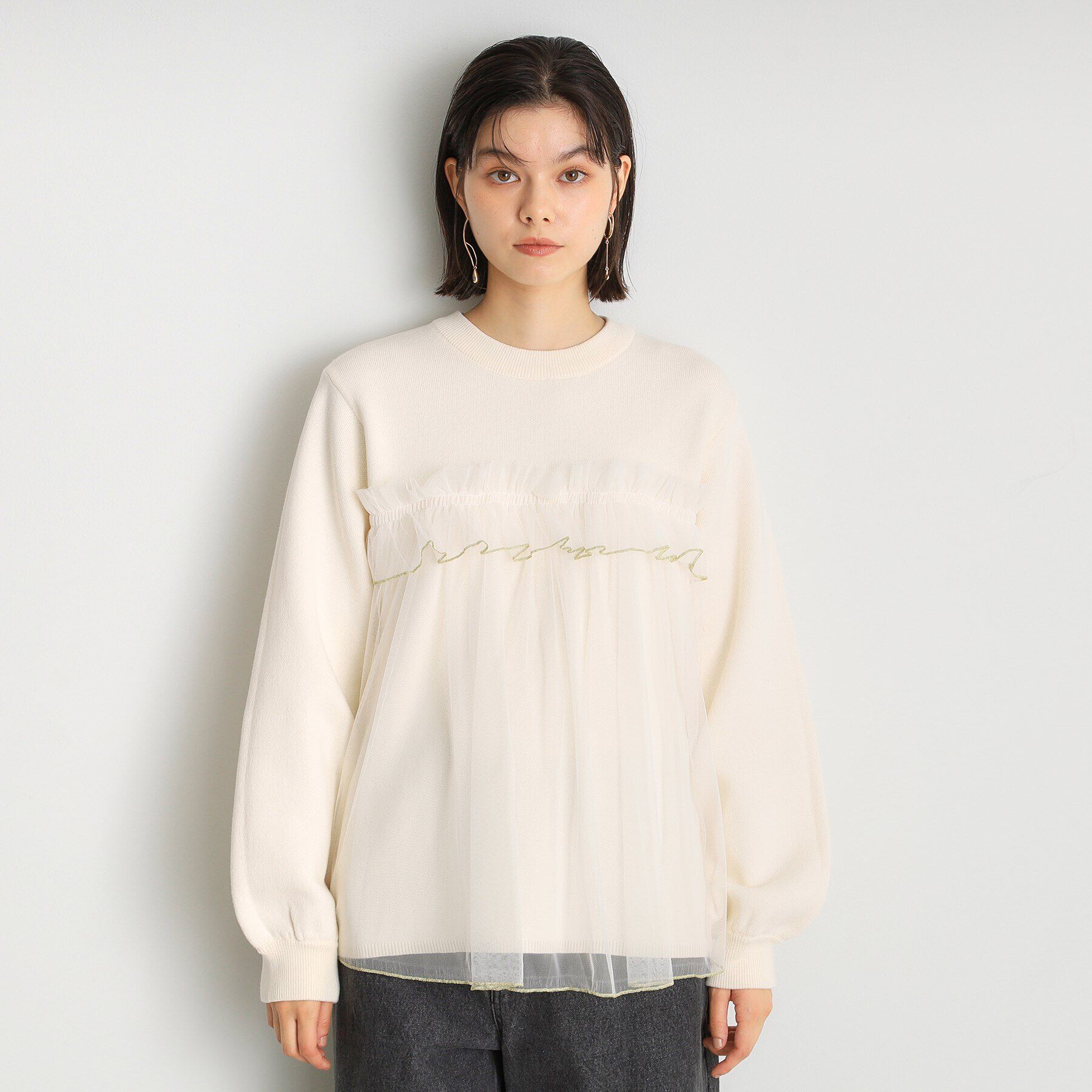 THE SHOP TK「チュールドッキングニット」|ニット・セーター|