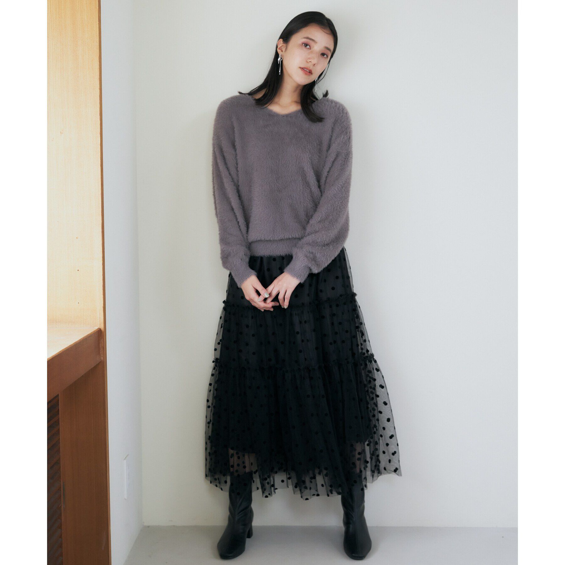 THE SHOP TK「チュールドットスカート【洗える】」|スカート|