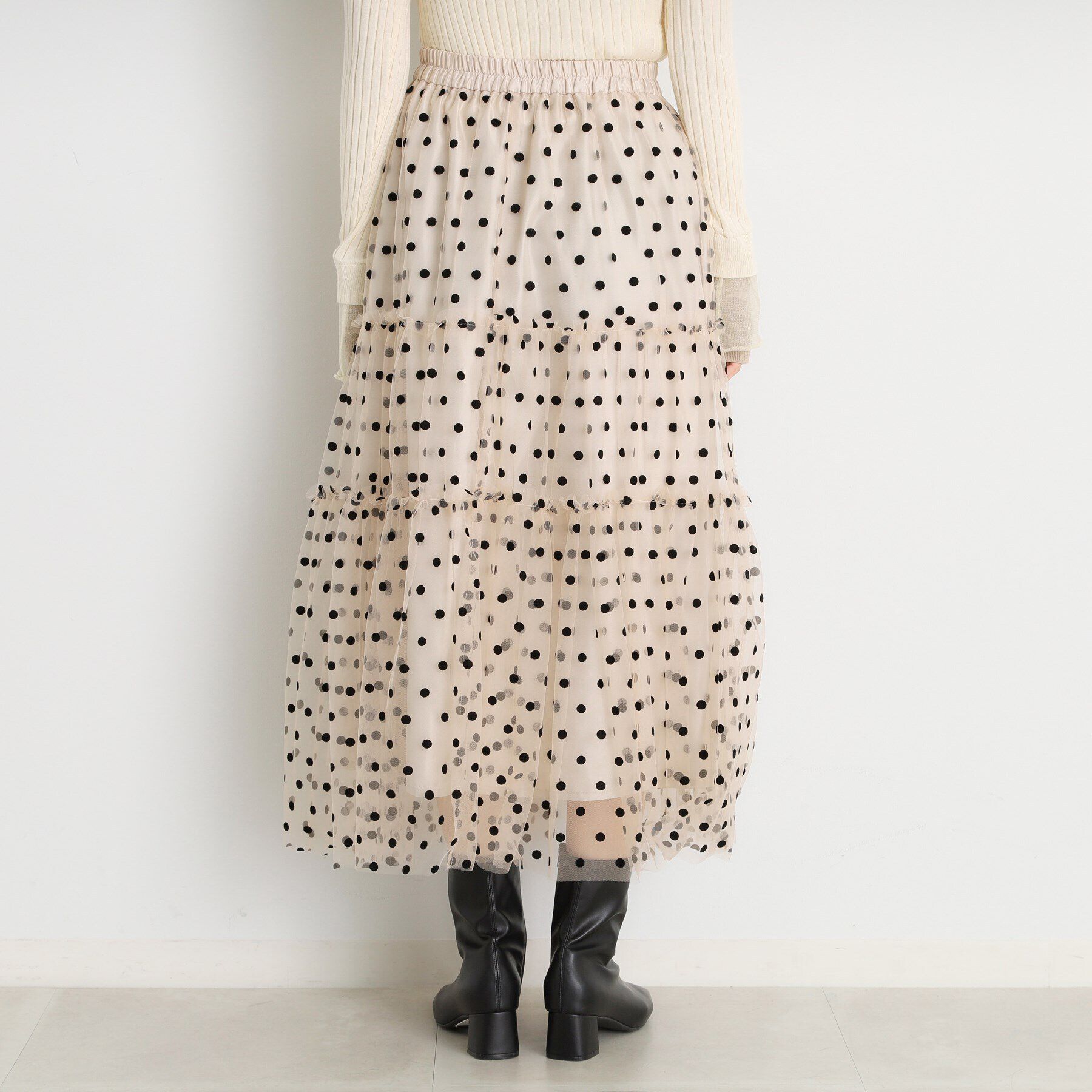 THE SHOP TK「チュールドットスカート【洗える】」|スカート|