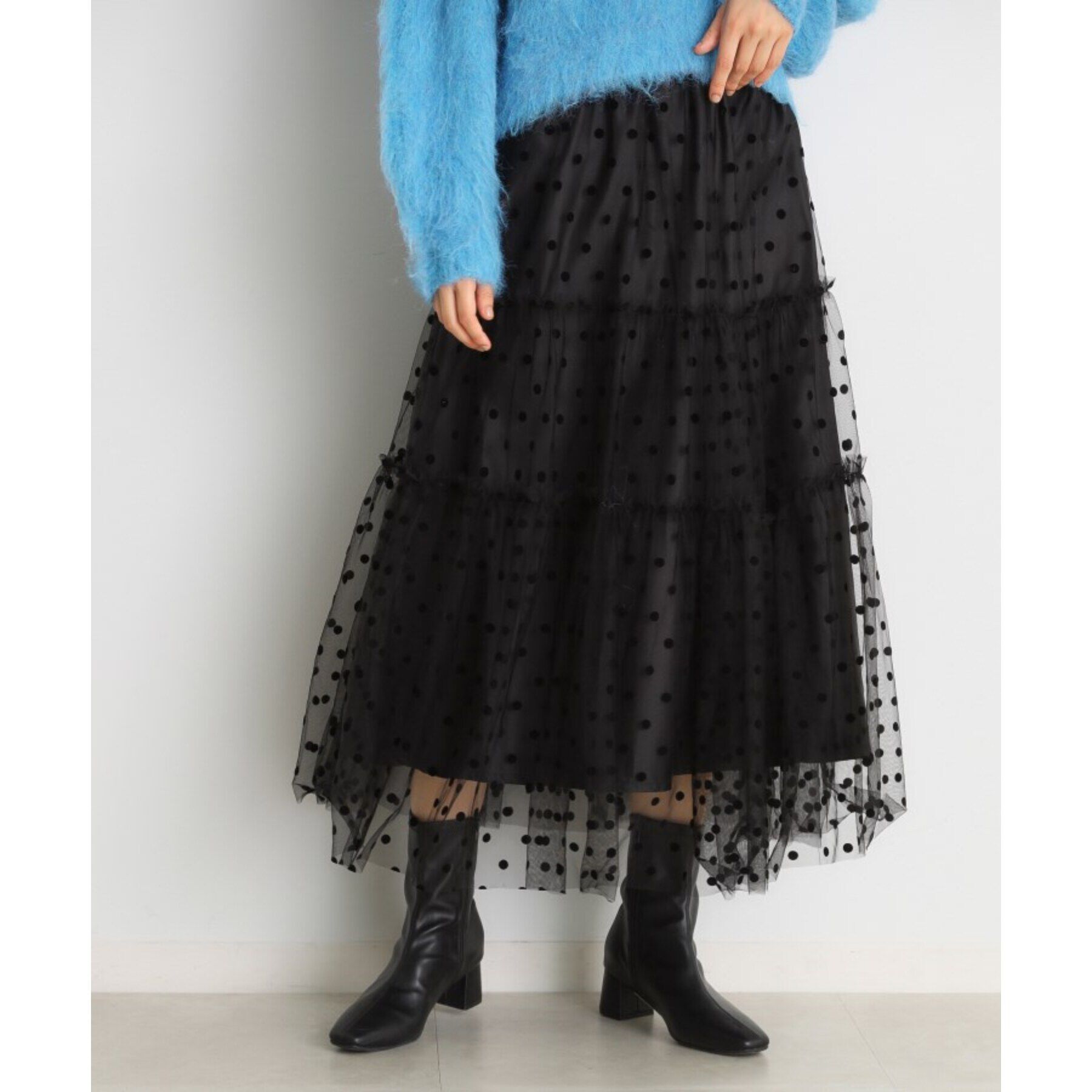 THE SHOP TK「チュールドットスカート【洗える】」|スカート|