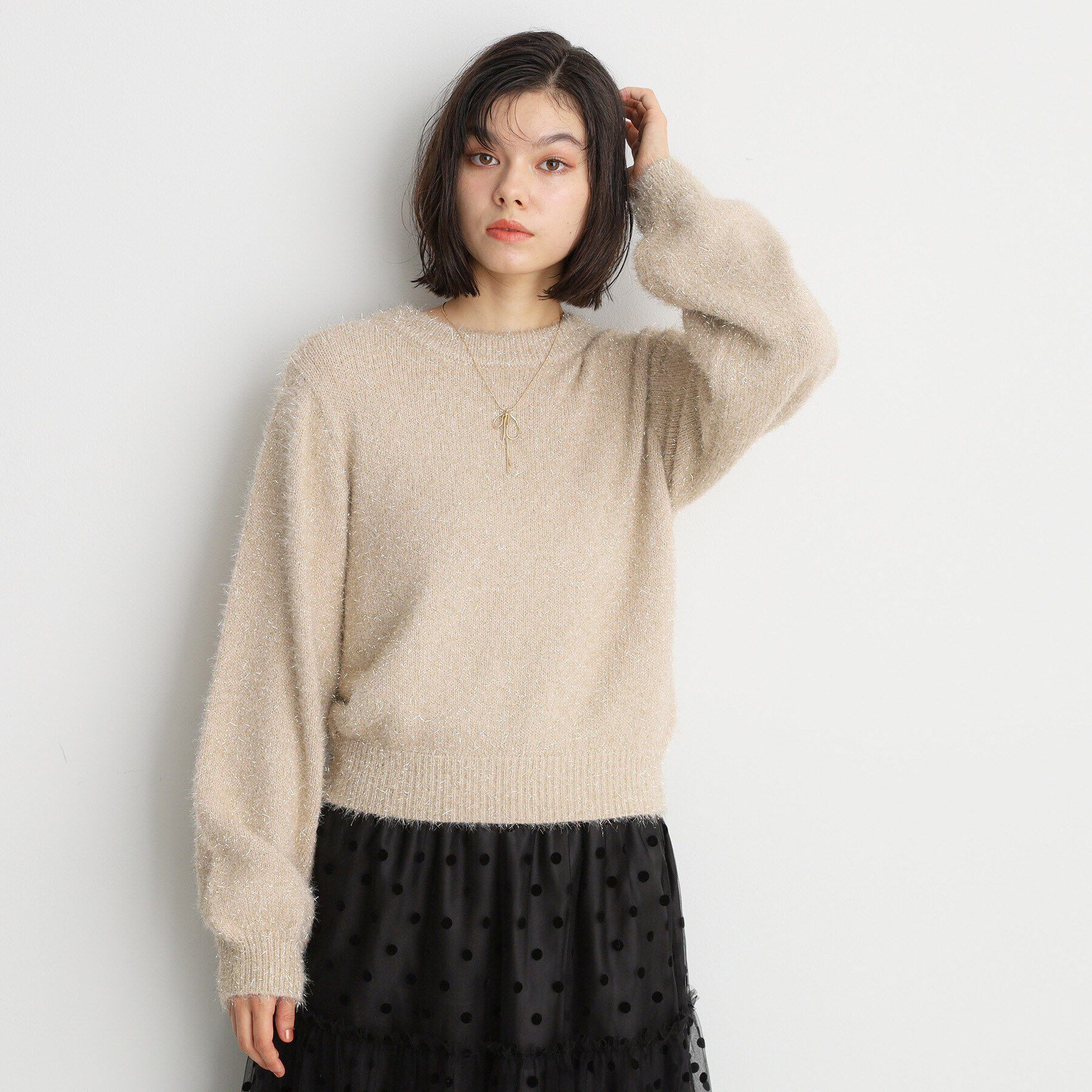 THE SHOP TK「シャイニーフェザーニット【洗える】」|ニット・セーター|