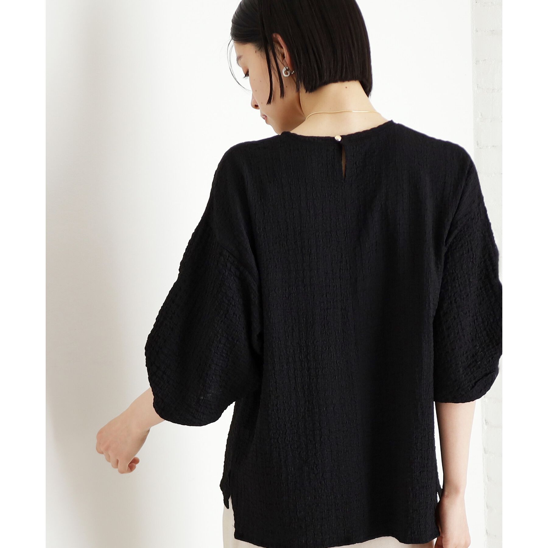 THE SHOP TK「ポコポコ袖タックプルオーバー【洗濯機OK】」|Tシャツ・カットソー|