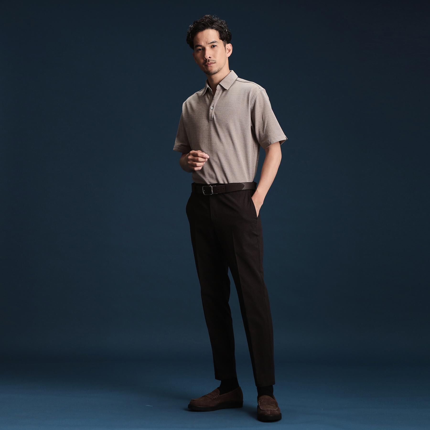 THE SHOP TK「シャンブレーカノコスキッパーポロシャツ」|ポロシャツ|