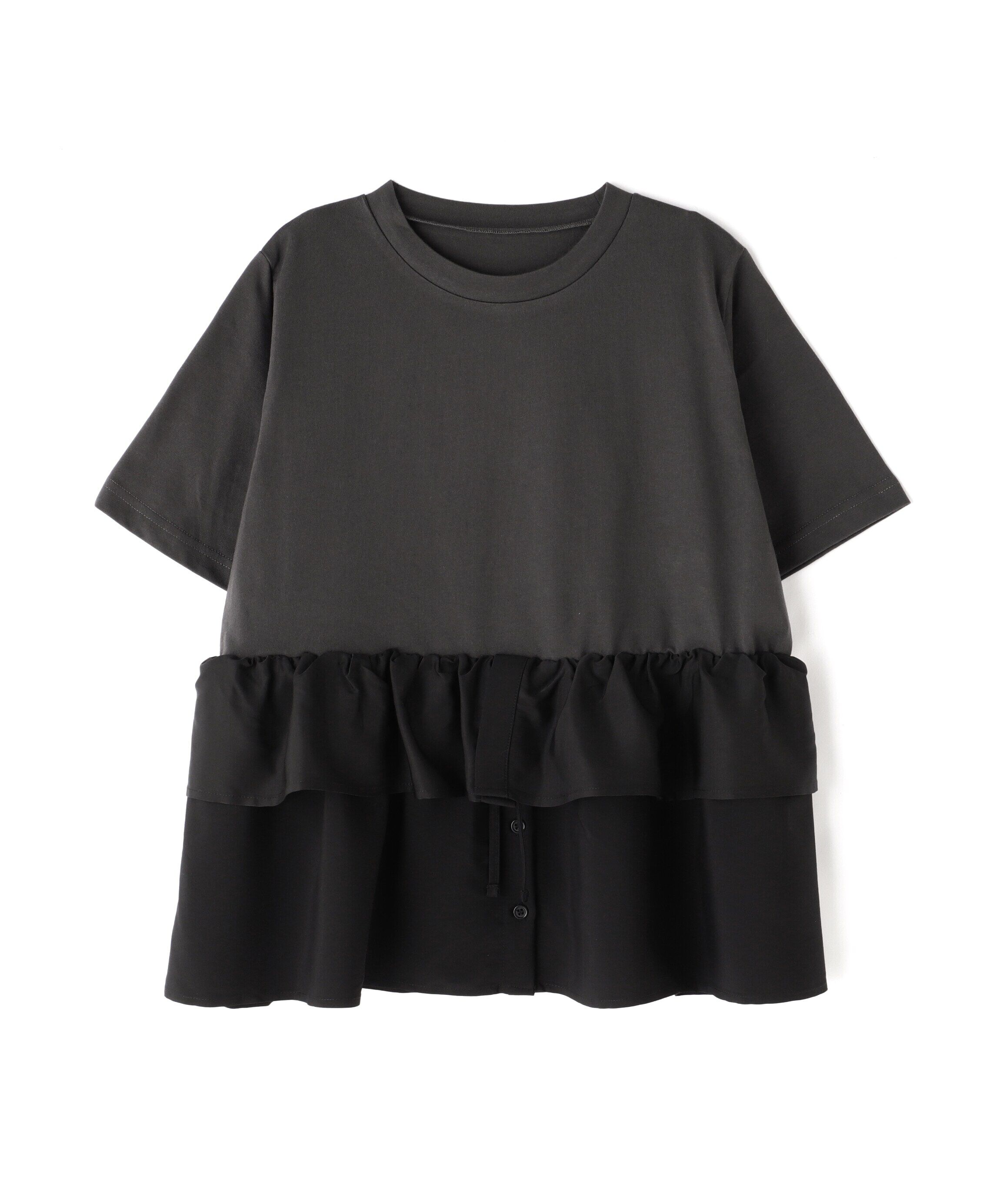  「異素材ペプラムトップ」|Tシャツ・カットソー|