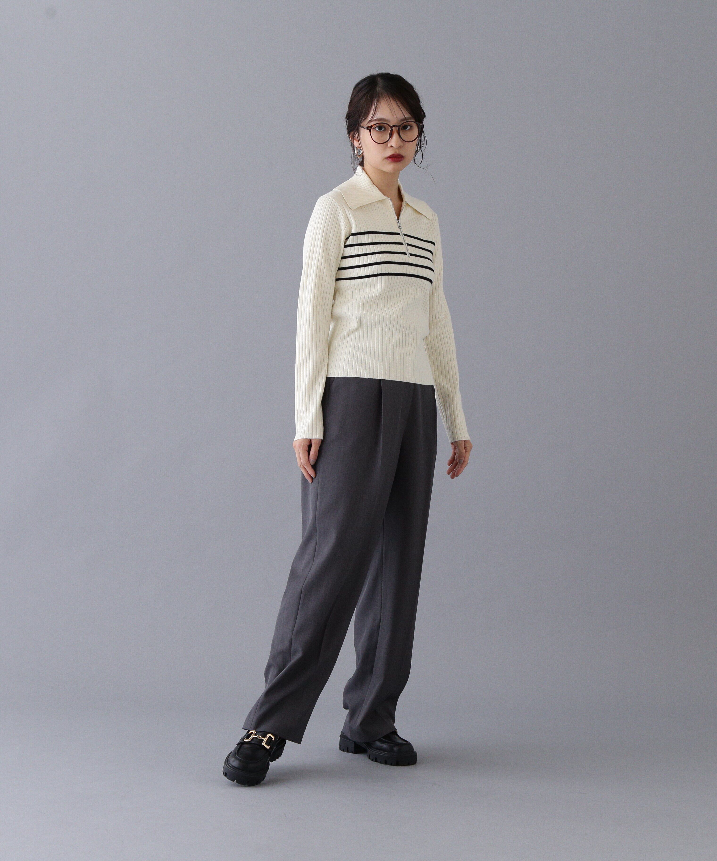  「ハーフジップニット」|ニット・セーター|