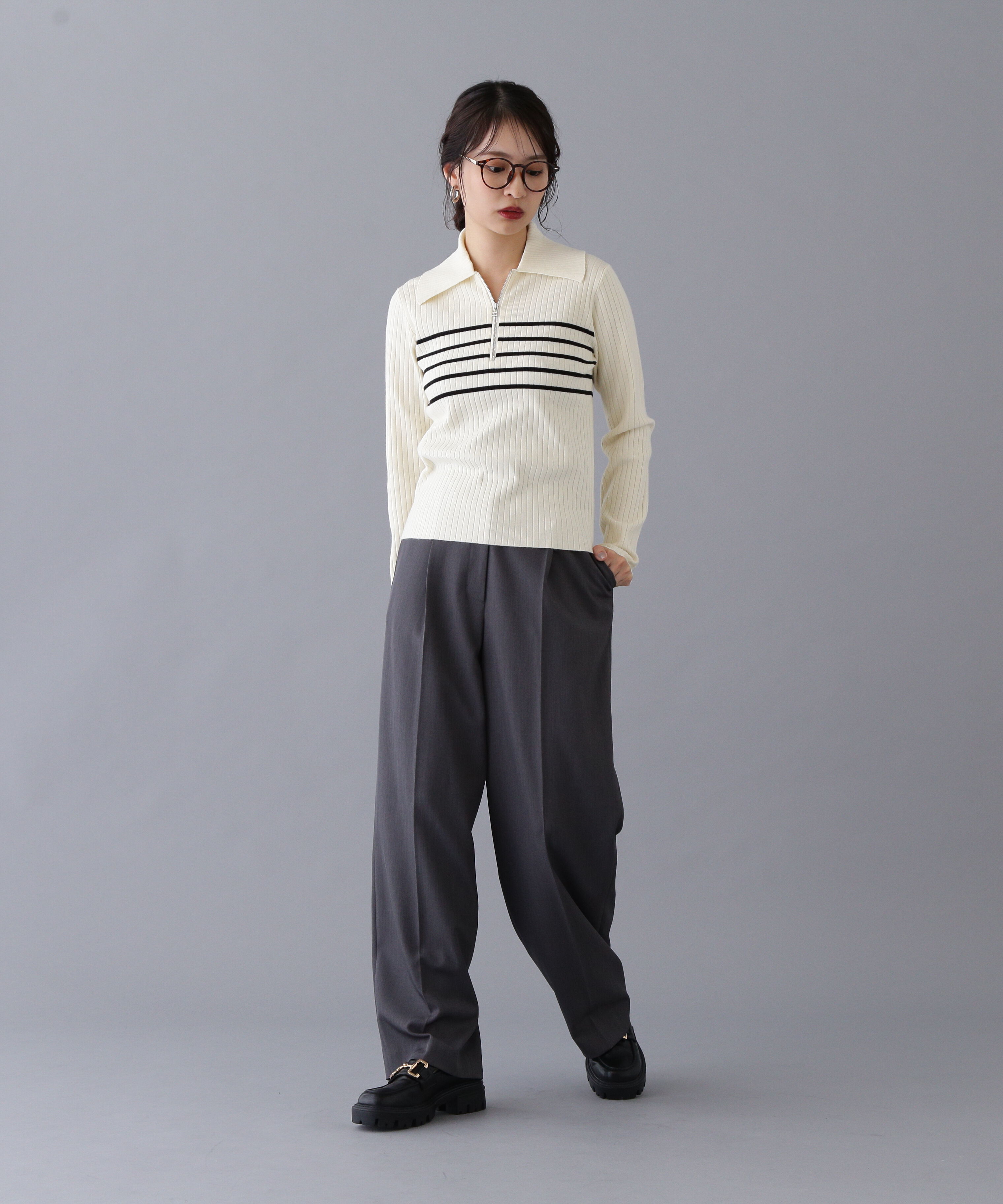  「ハーフジップニット」|ニット・セーター|